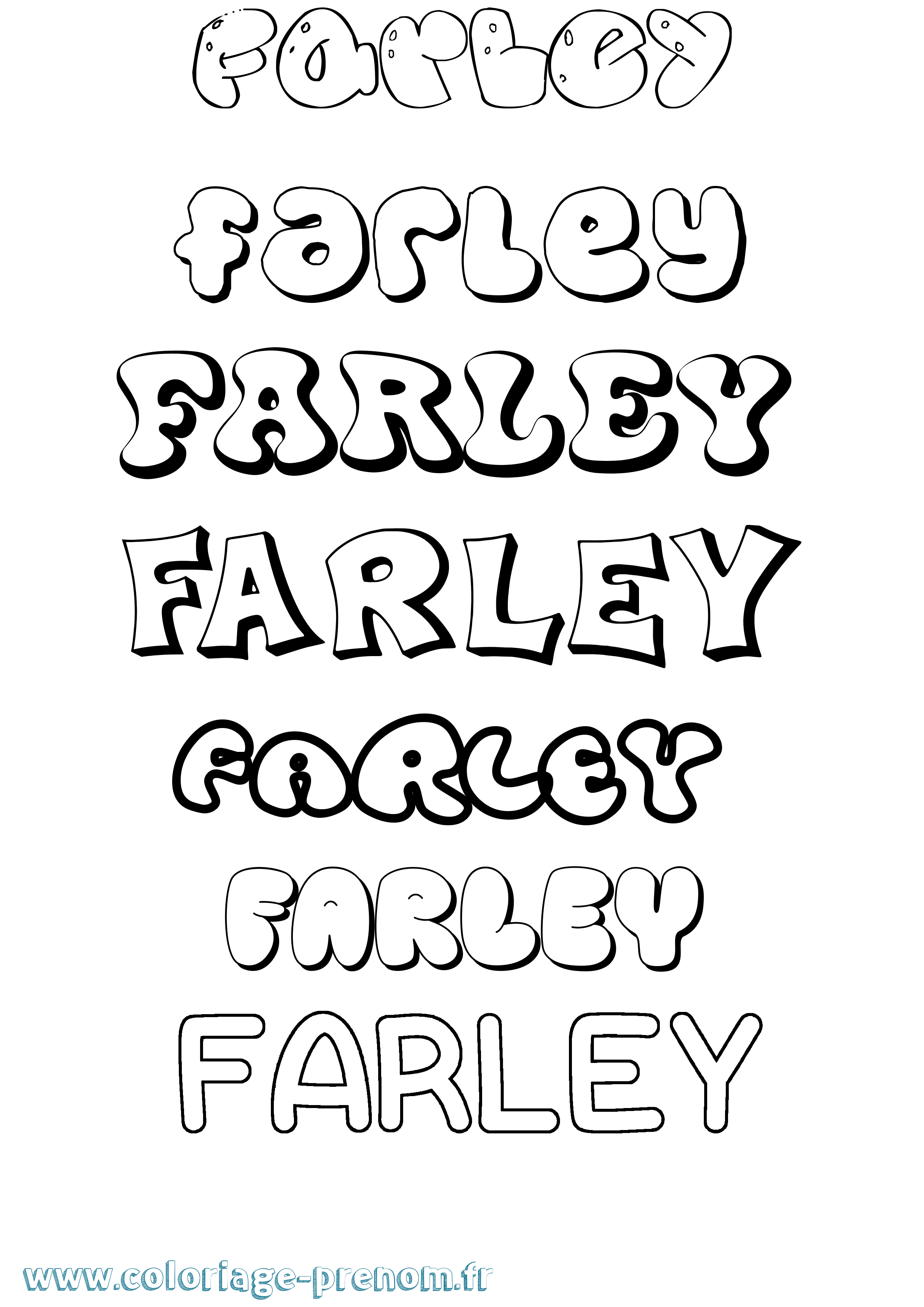 Coloriage Farley Bubble Coloriage prénom Farley Bubble