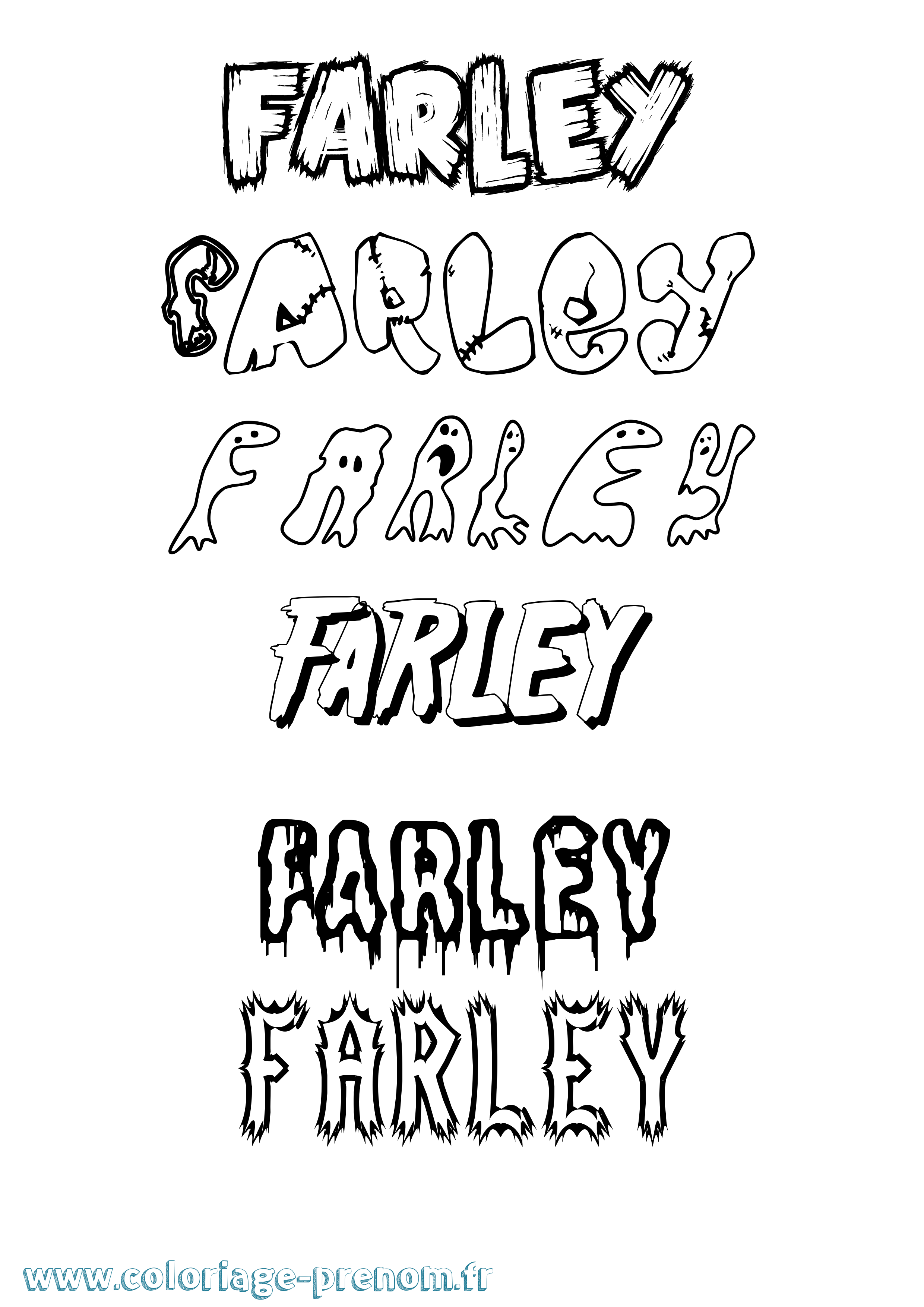 Coloriage Farley Frisson Coloriage prénom Farley Frisson