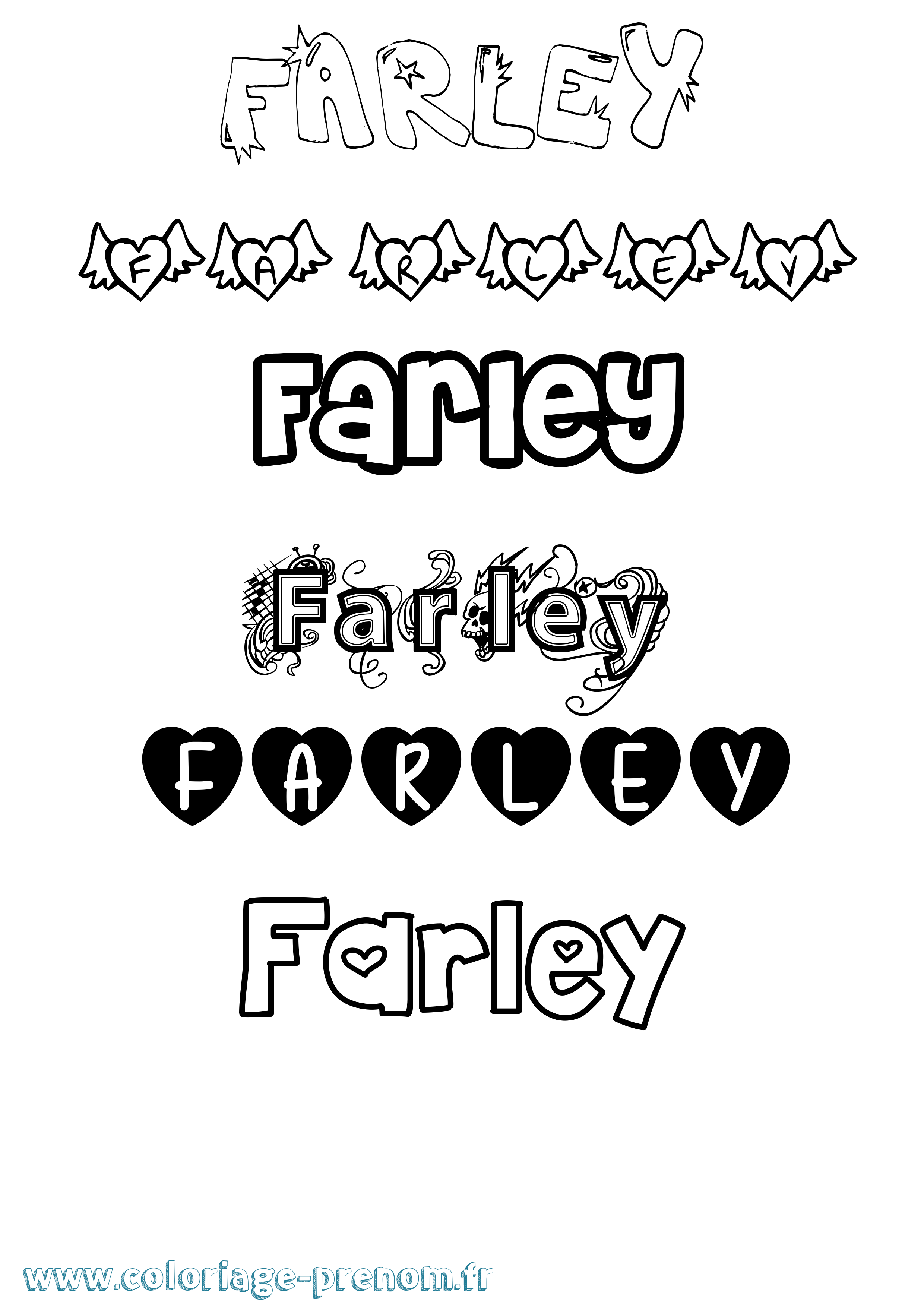 Coloriage Farley Girly Coloriage prénom Farley Girly