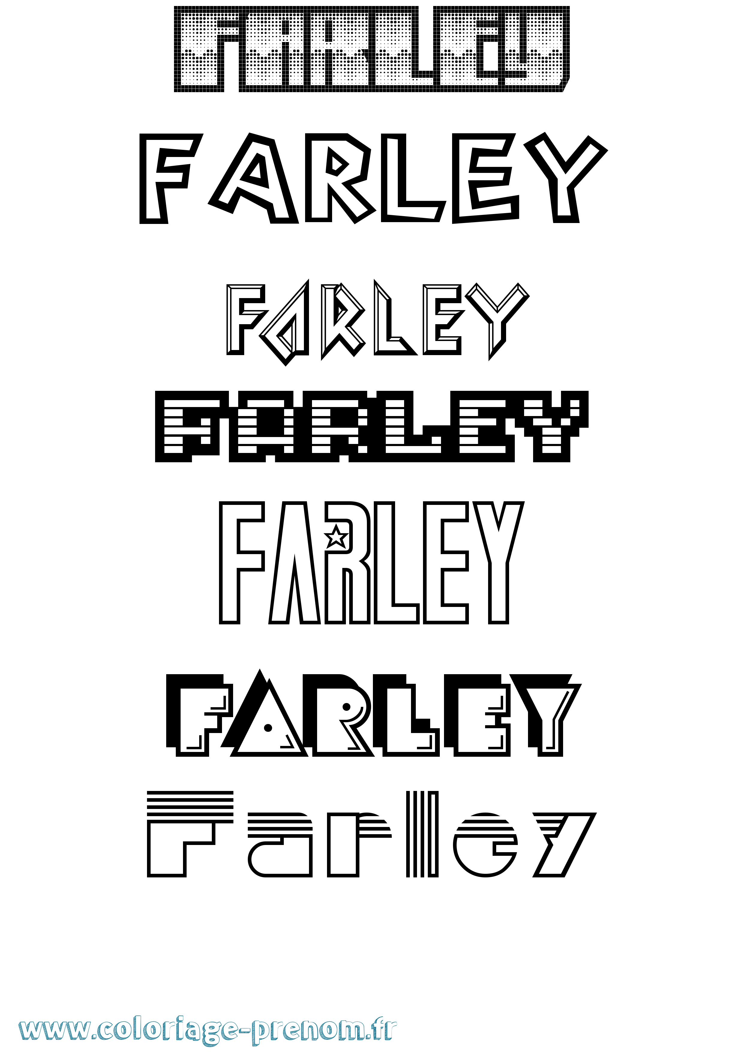 Coloriage Farley Jeux Vidéos Coloriage prénom Farley Jeux Vidéos