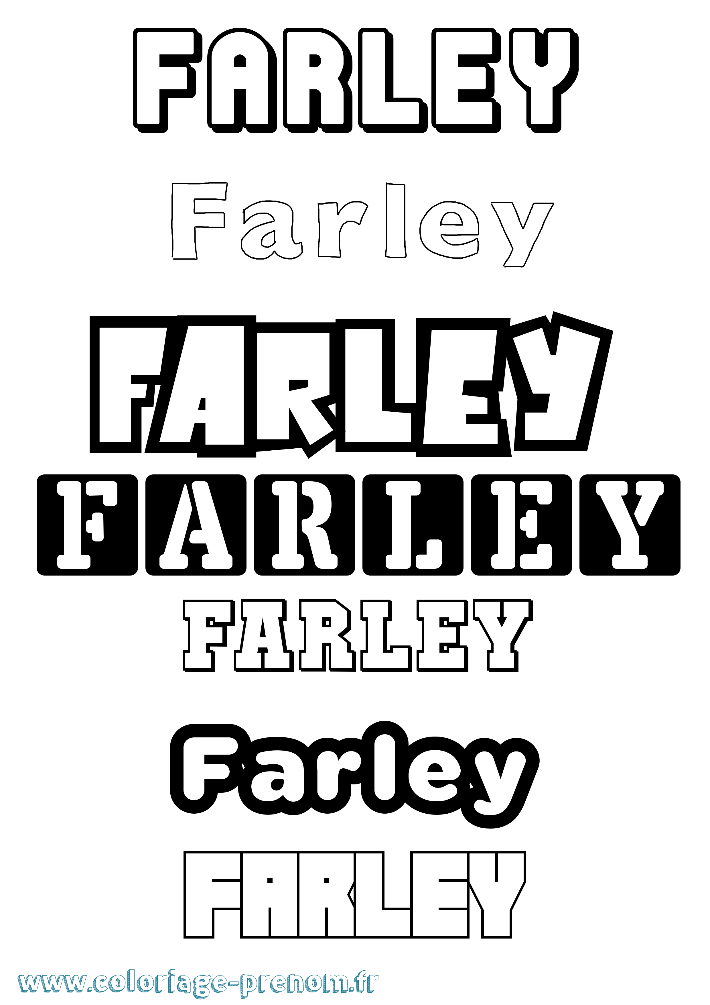 Coloriage Farley Simple Coloriage prénom Farley Simple