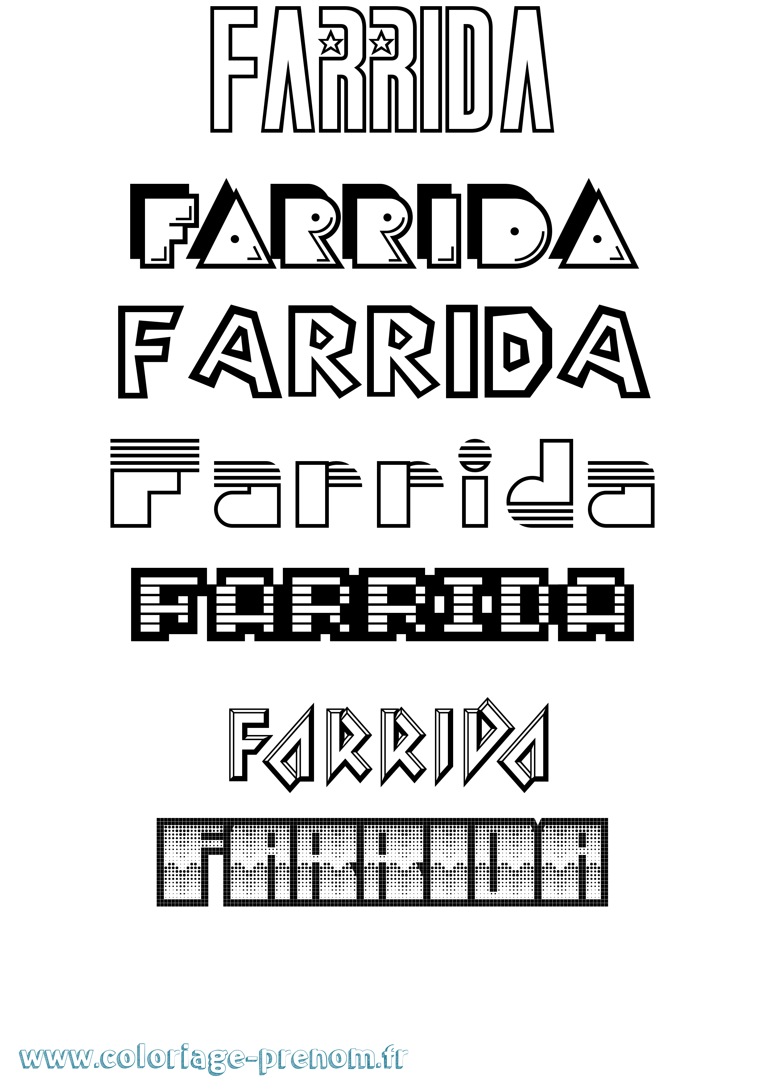 Coloriage Farrida Jeux Vidéos Coloriage prénom Farrida Jeux Vidéos