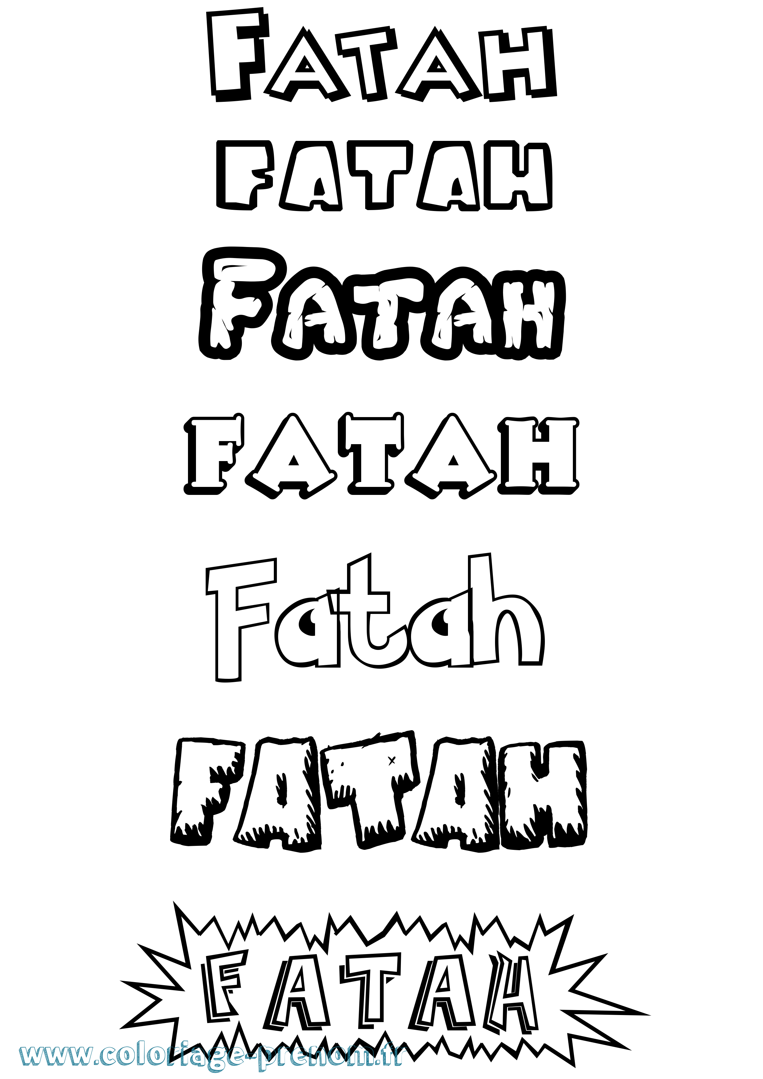 Coloriage Fatah Dessin Animé Coloriage prénom Fatah Dessin Animé