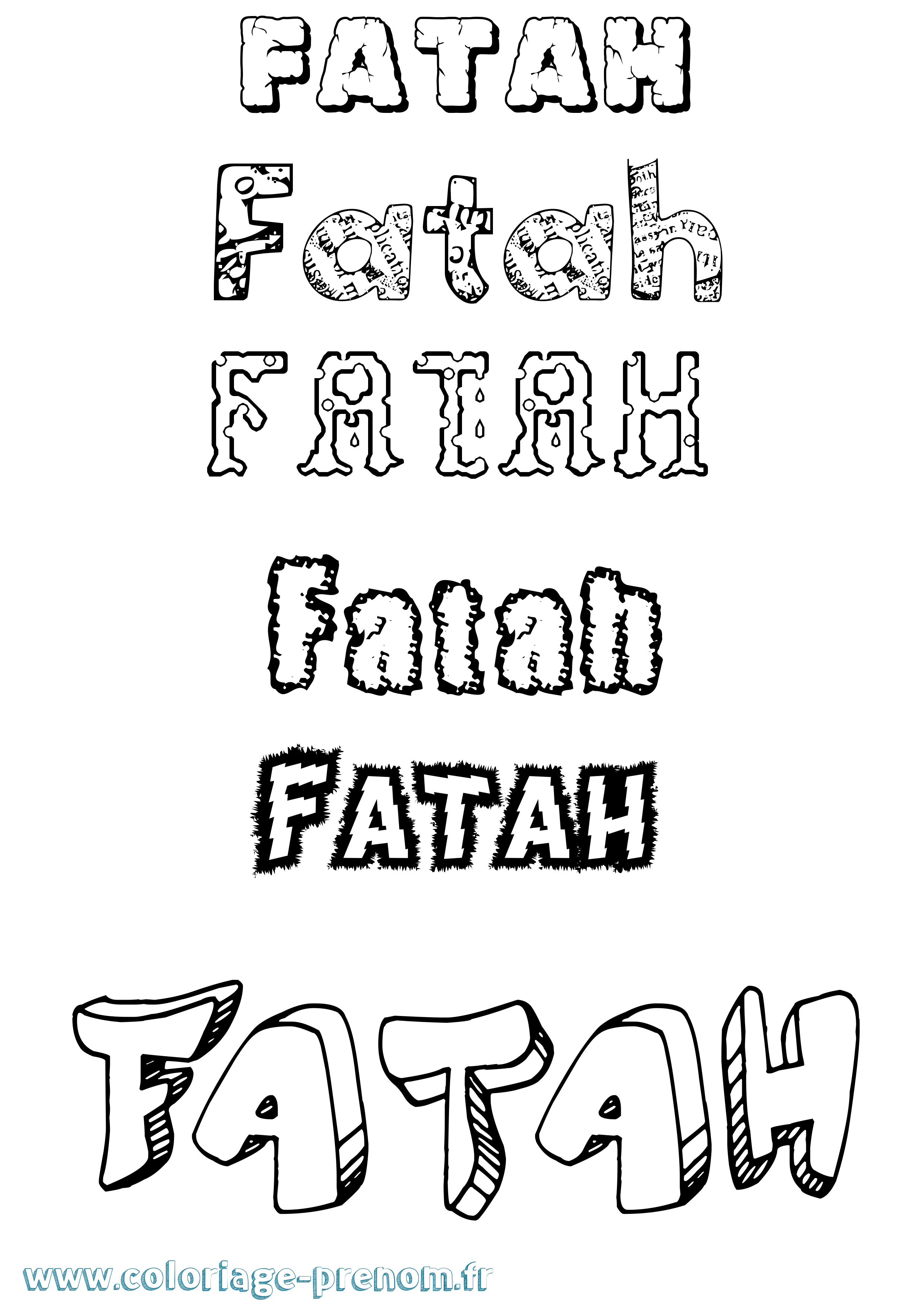 Coloriage Fatah Destructuré Coloriage prénom Fatah Destructuré