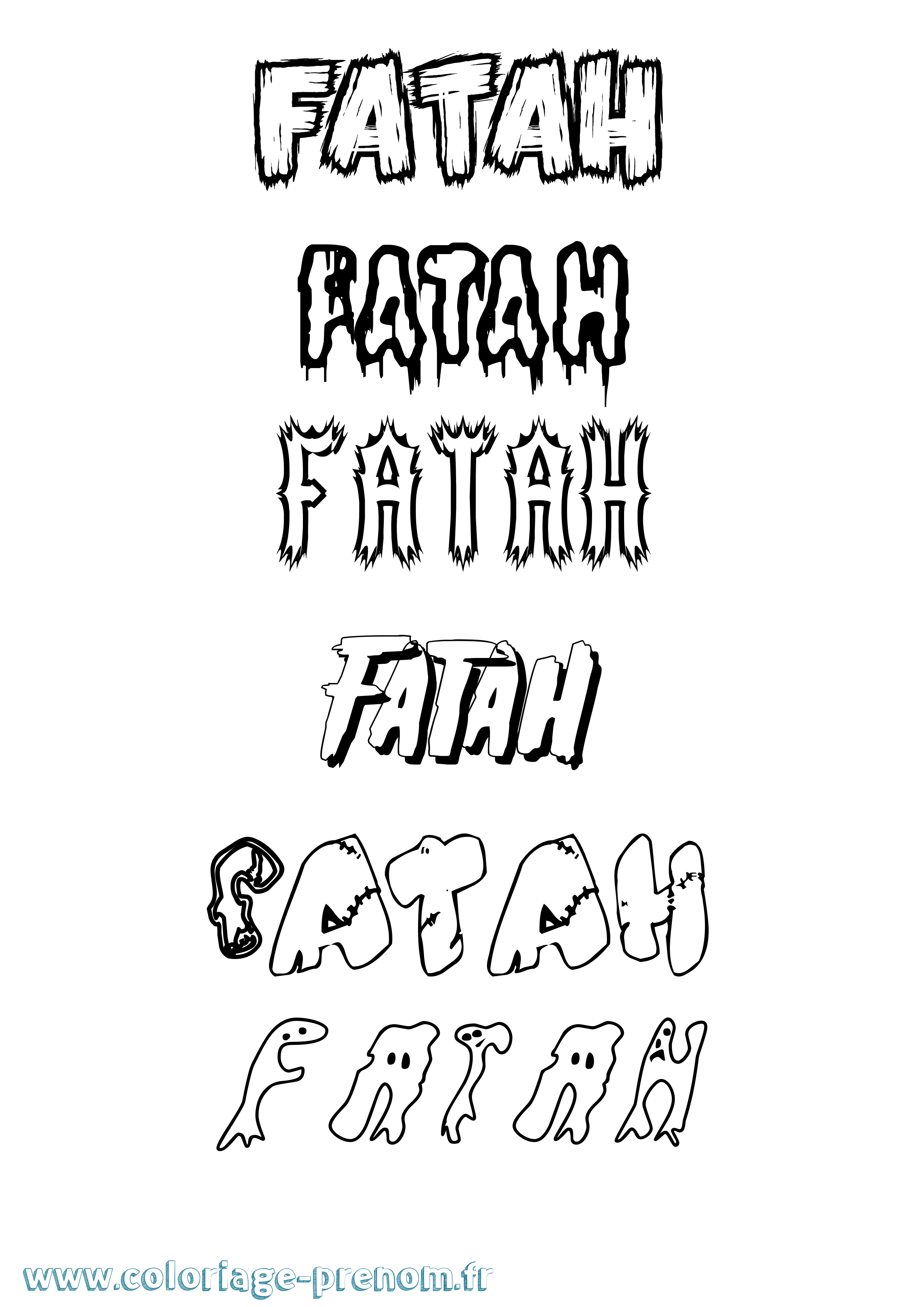 Coloriage Fatah Frisson Coloriage prénom Fatah Frisson