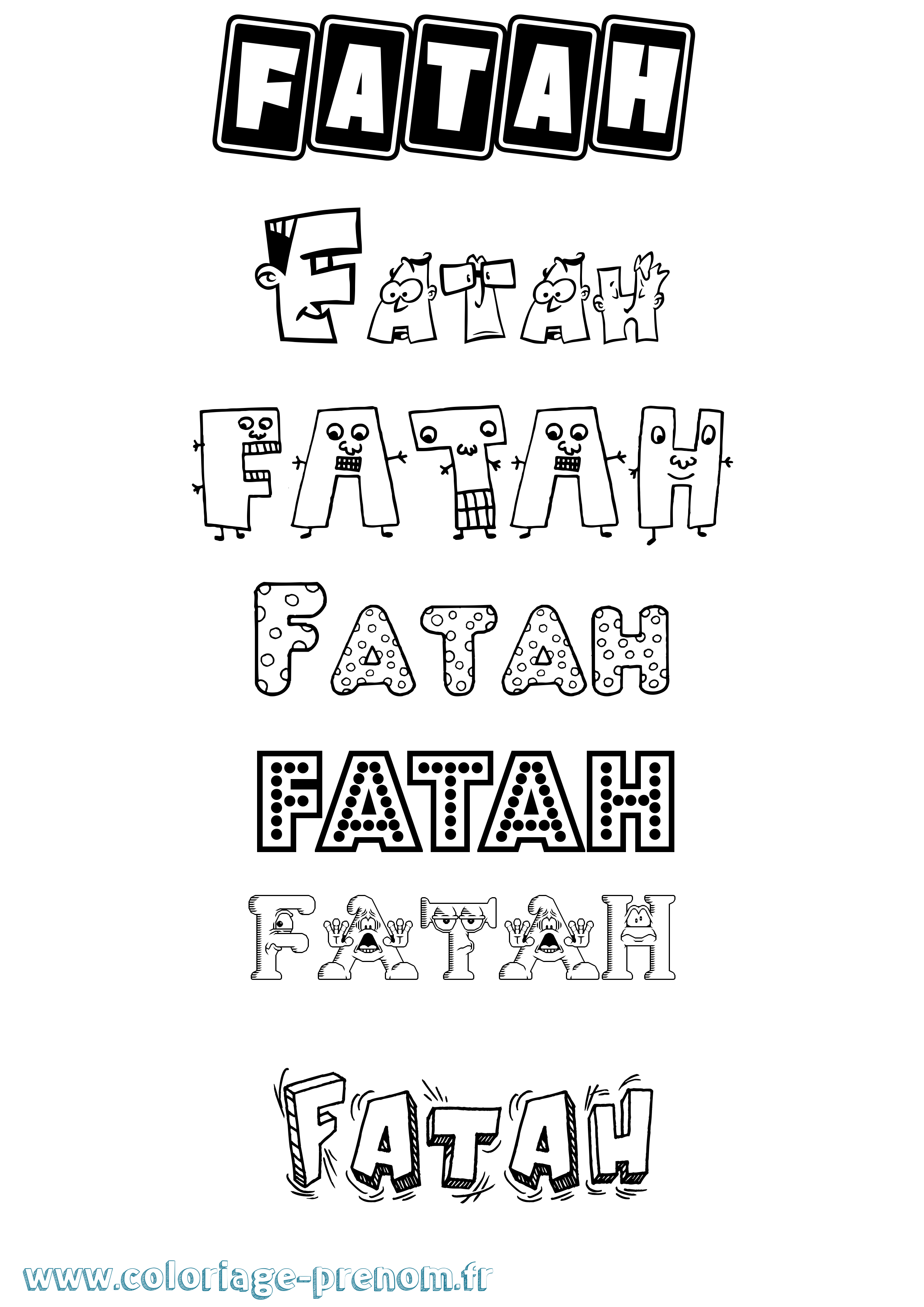 Coloriage Fatah Fun Coloriage prénom Fatah Fun