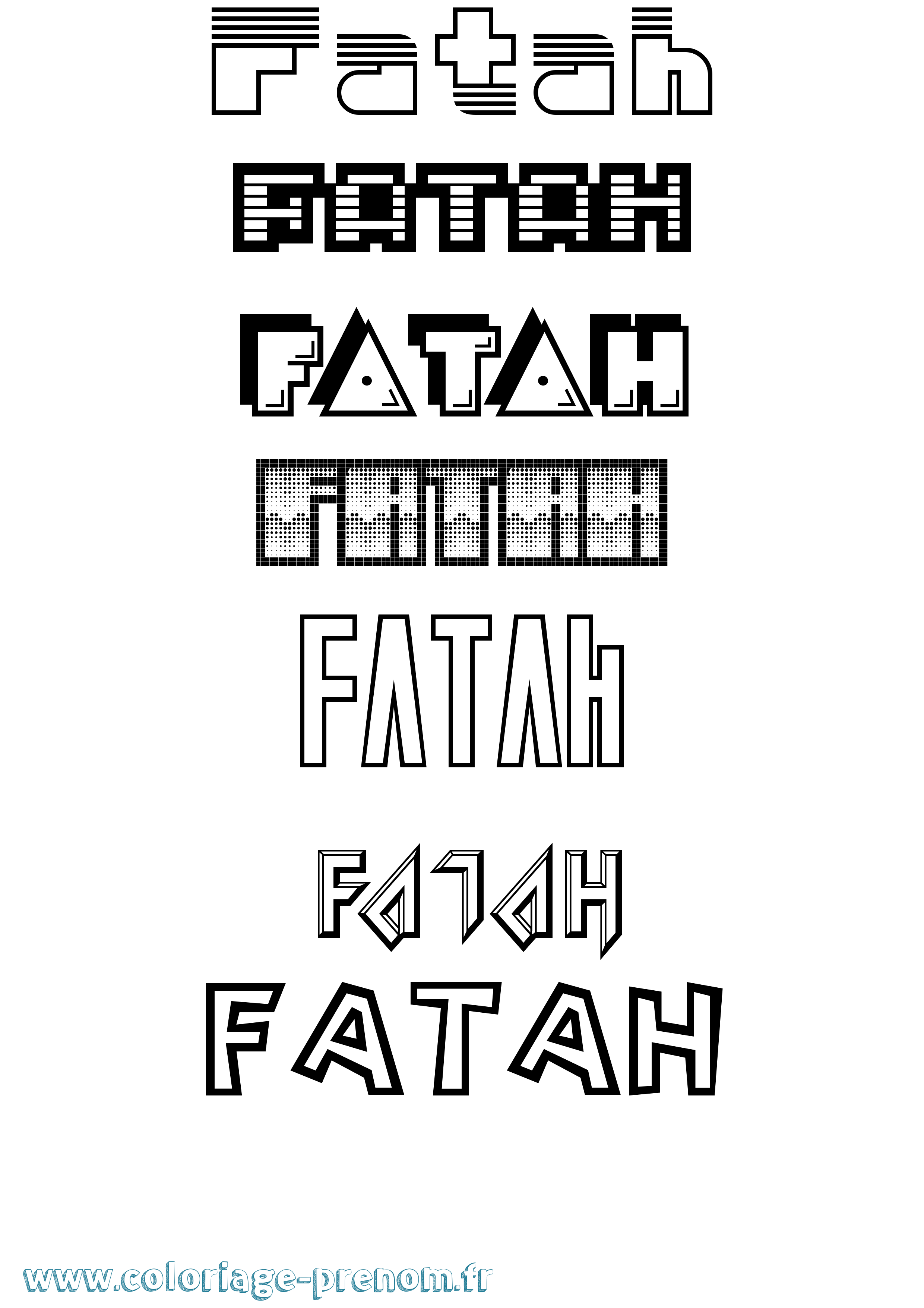 Coloriage Fatah Jeux Vidéos Coloriage prénom Fatah Jeux Vidéos