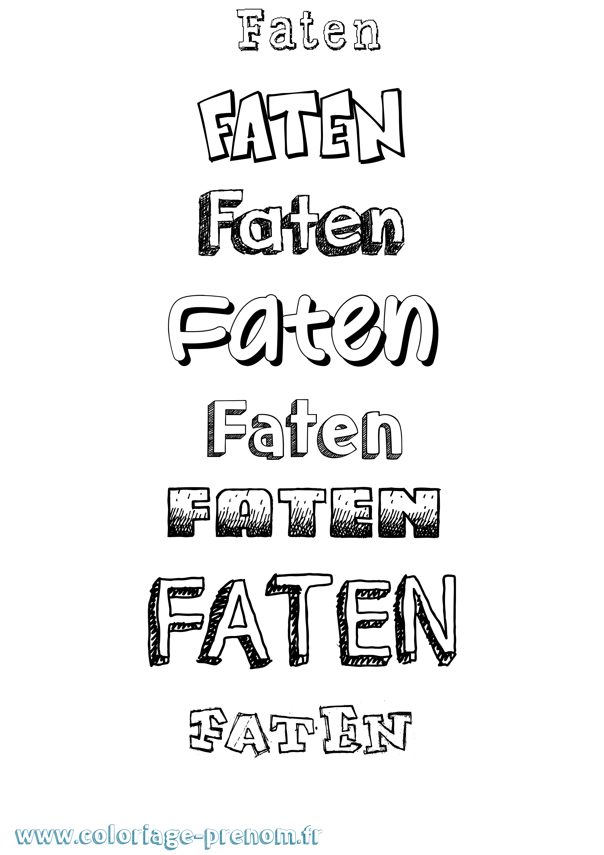 Coloriage Faten Dessiné Coloriage prénom Faten Dessiné