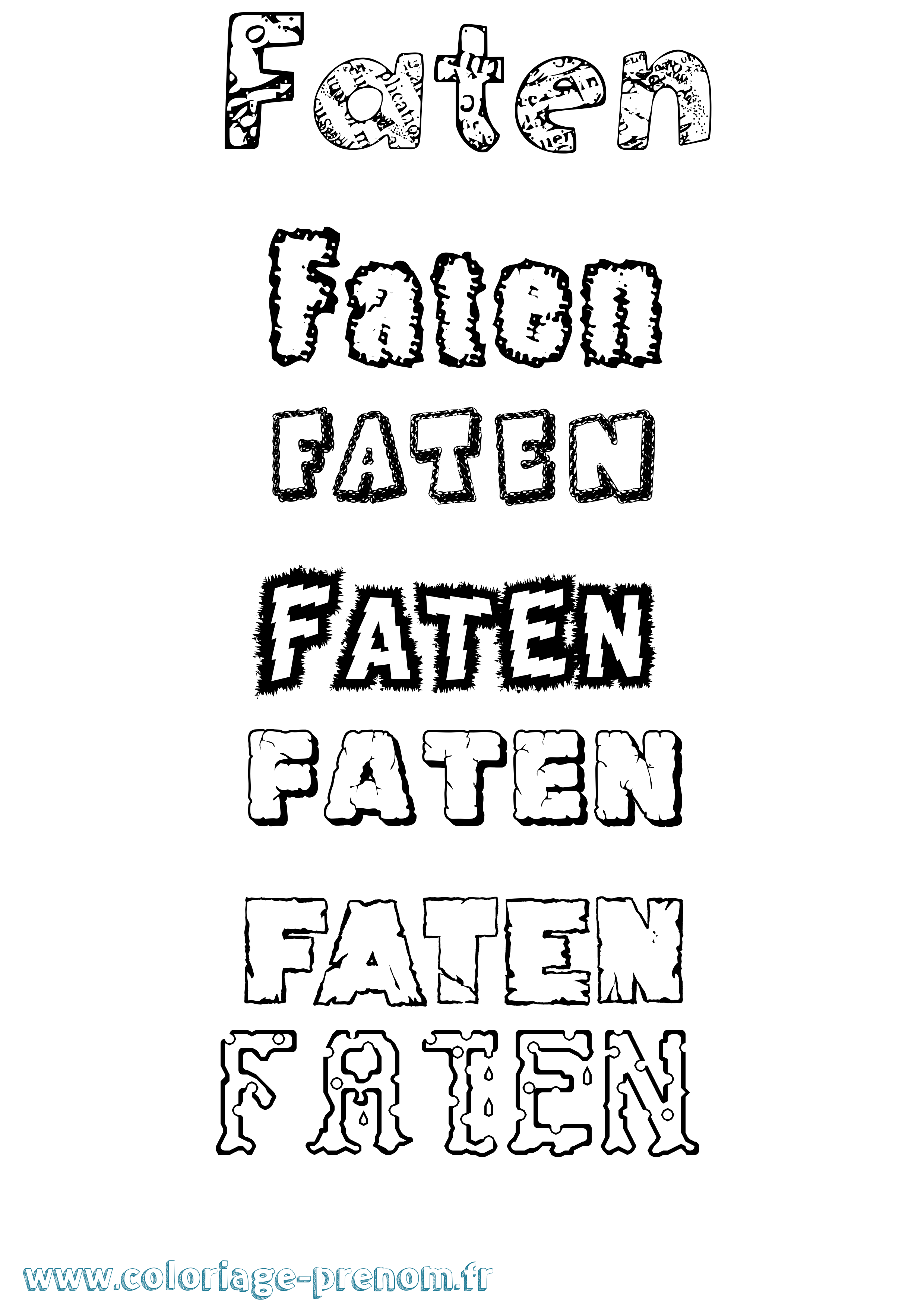 Coloriage Faten Destructuré Coloriage prénom Faten Destructuré