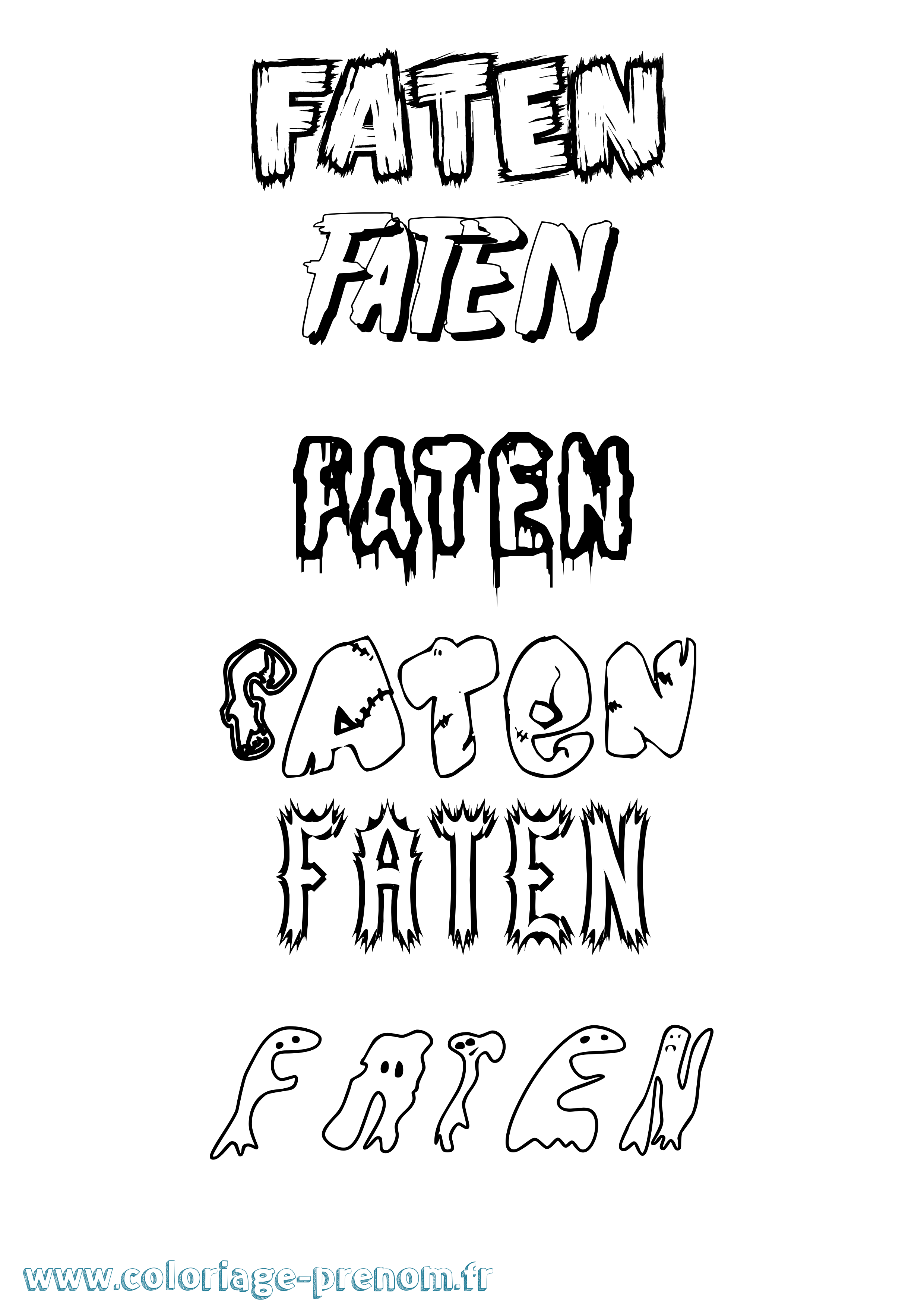 Coloriage Faten Frisson Coloriage prénom Faten Frisson