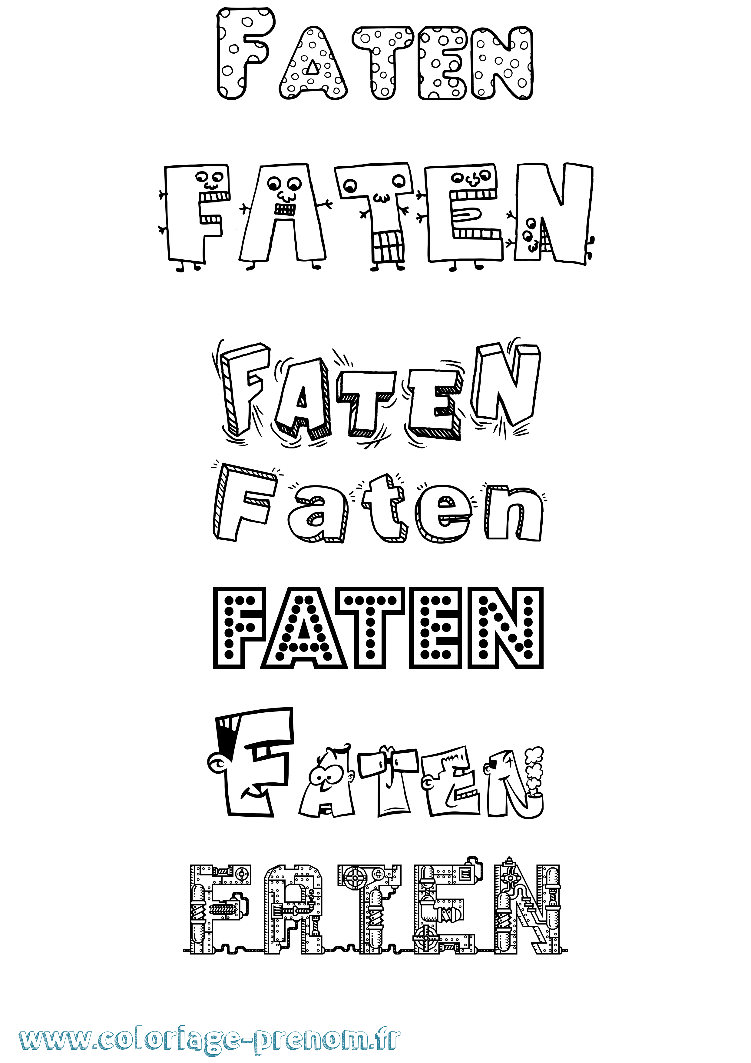 Coloriage Faten Fun Coloriage prénom Faten Fun