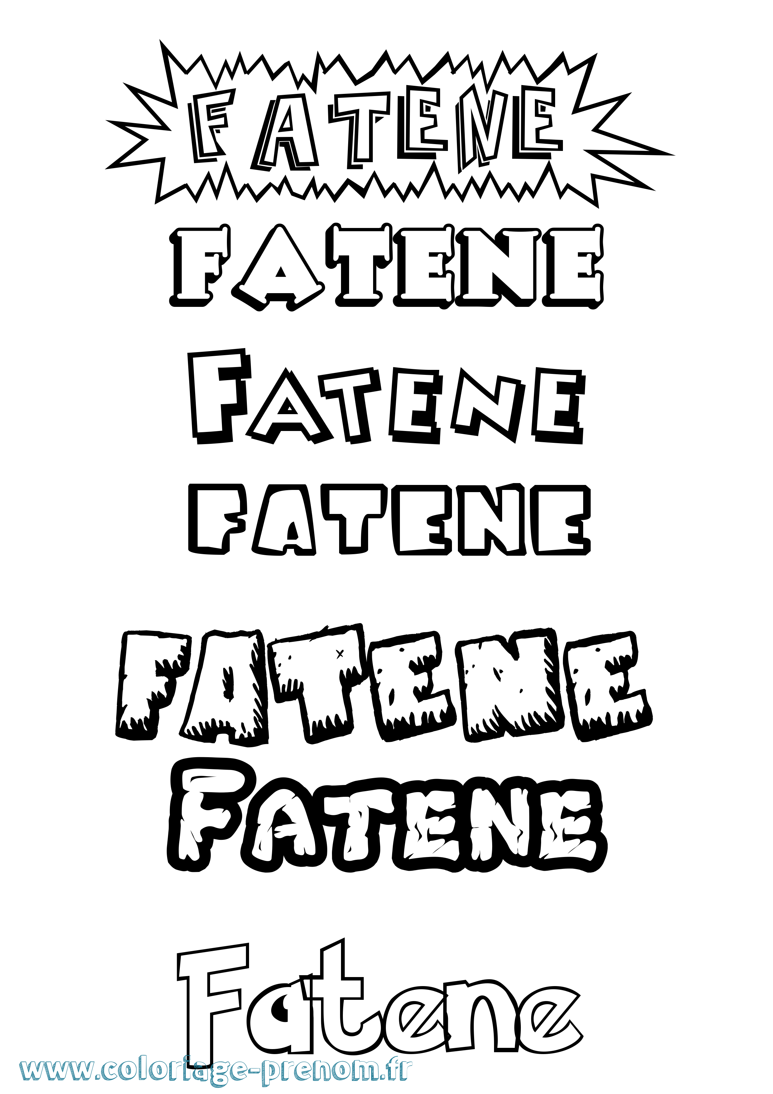 Coloriage Fatene Dessin Animé Coloriage prénom Fatene Dessin Animé