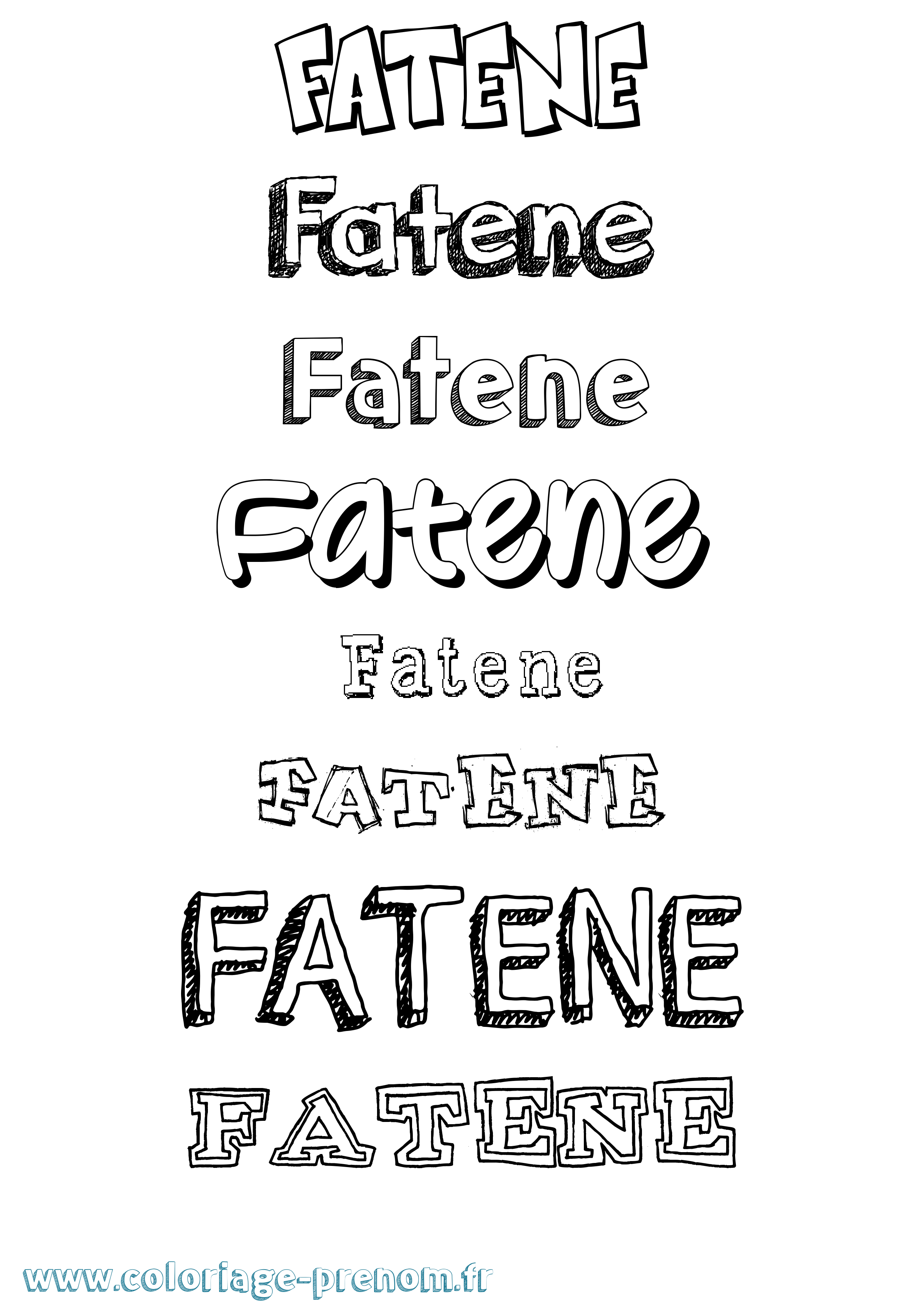 Coloriage Fatene Dessiné Coloriage prénom Fatene Dessiné