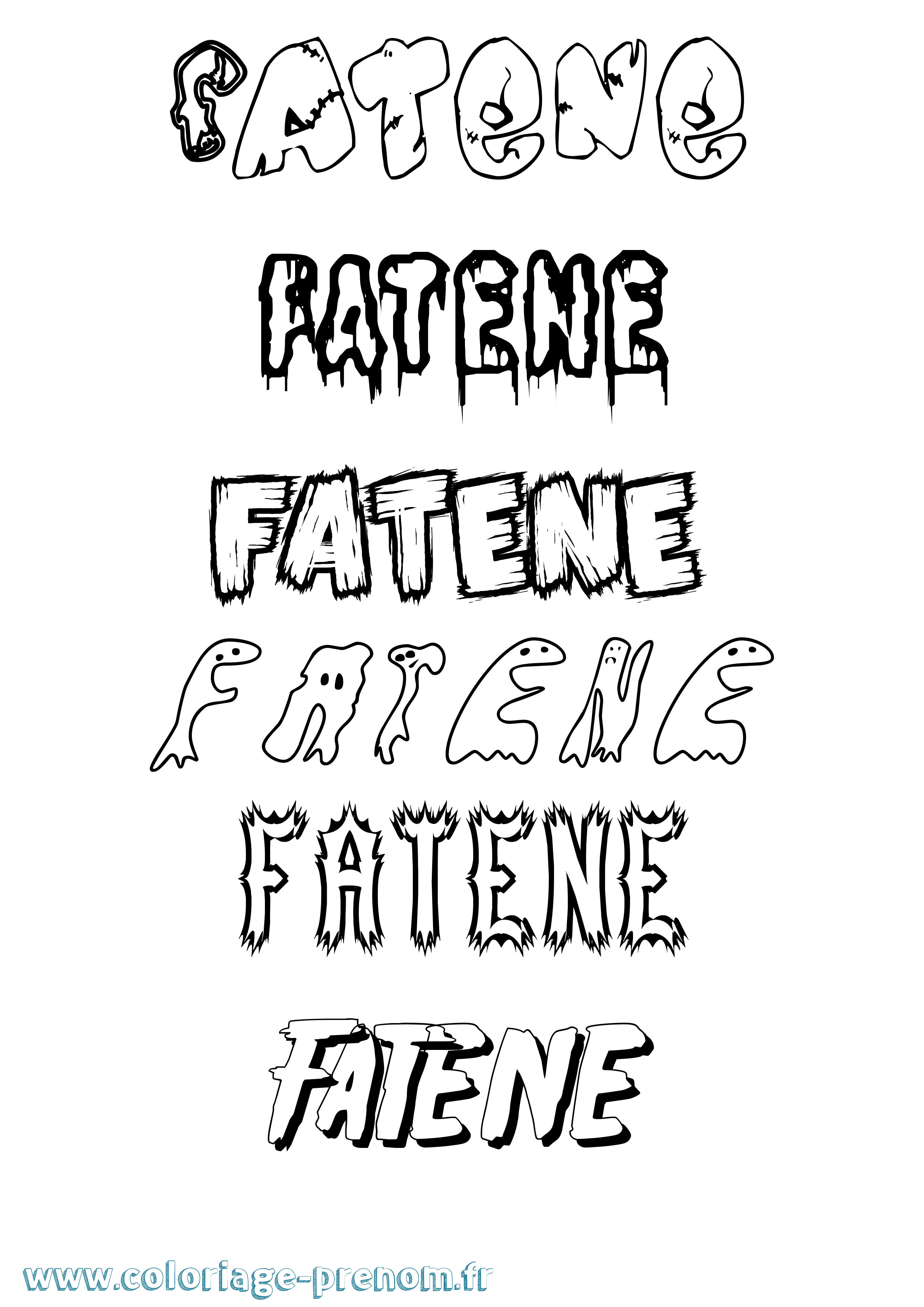 Coloriage Fatene Frisson Coloriage prénom Fatene Frisson