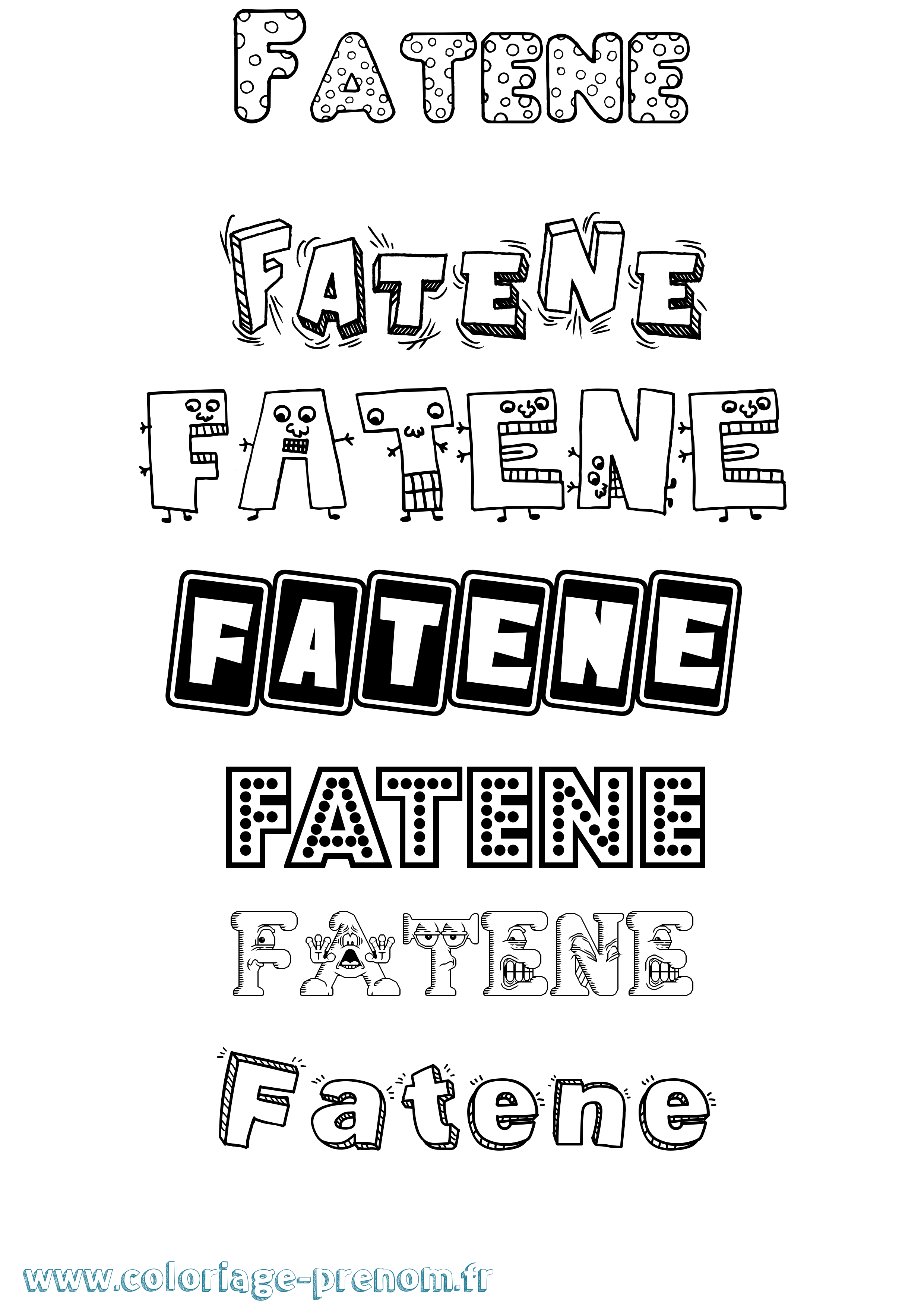 Coloriage Fatene Fun Coloriage prénom Fatene Fun