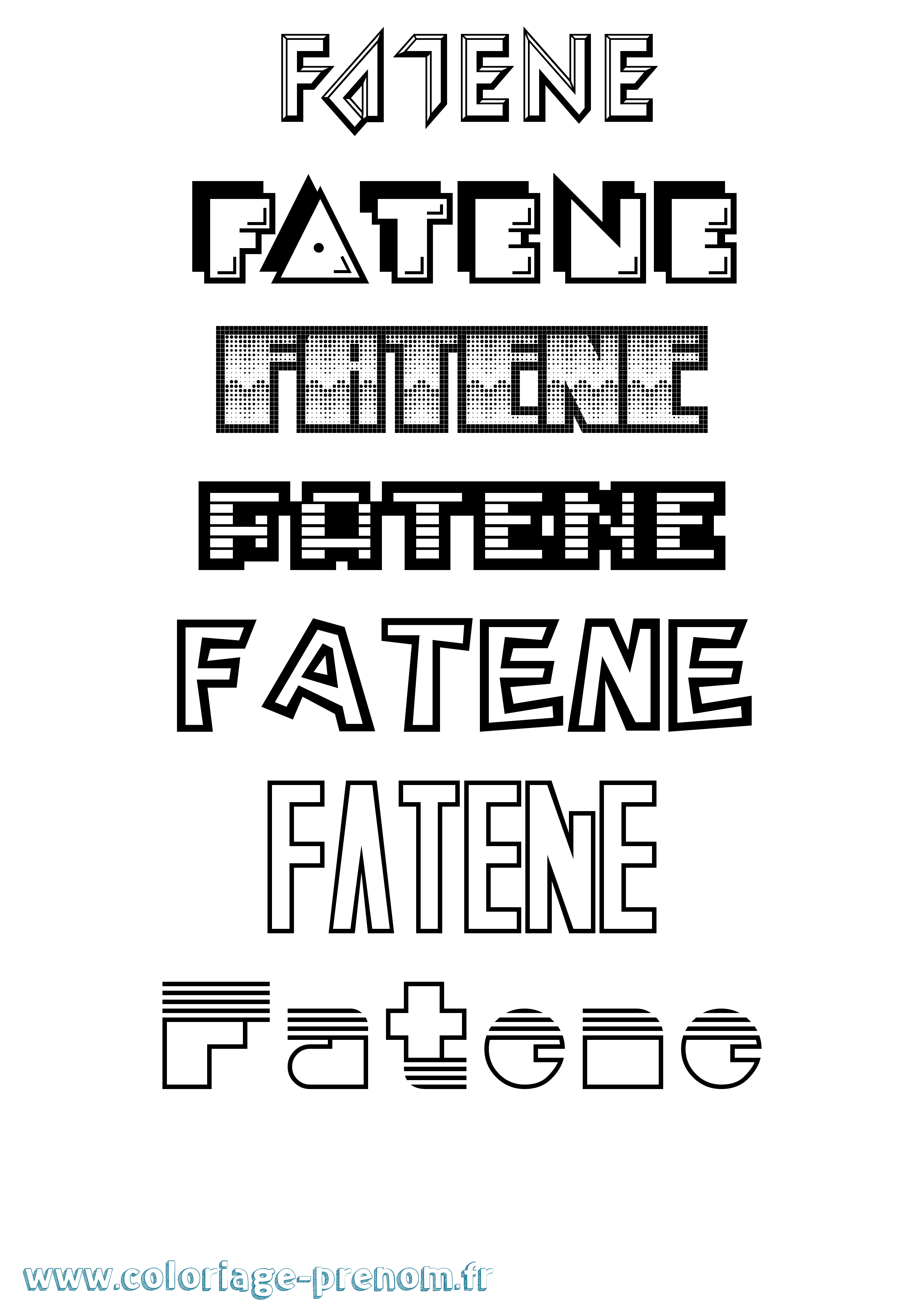 Coloriage Fatene Jeux Vidéos Coloriage prénom Fatene Jeux Vidéos