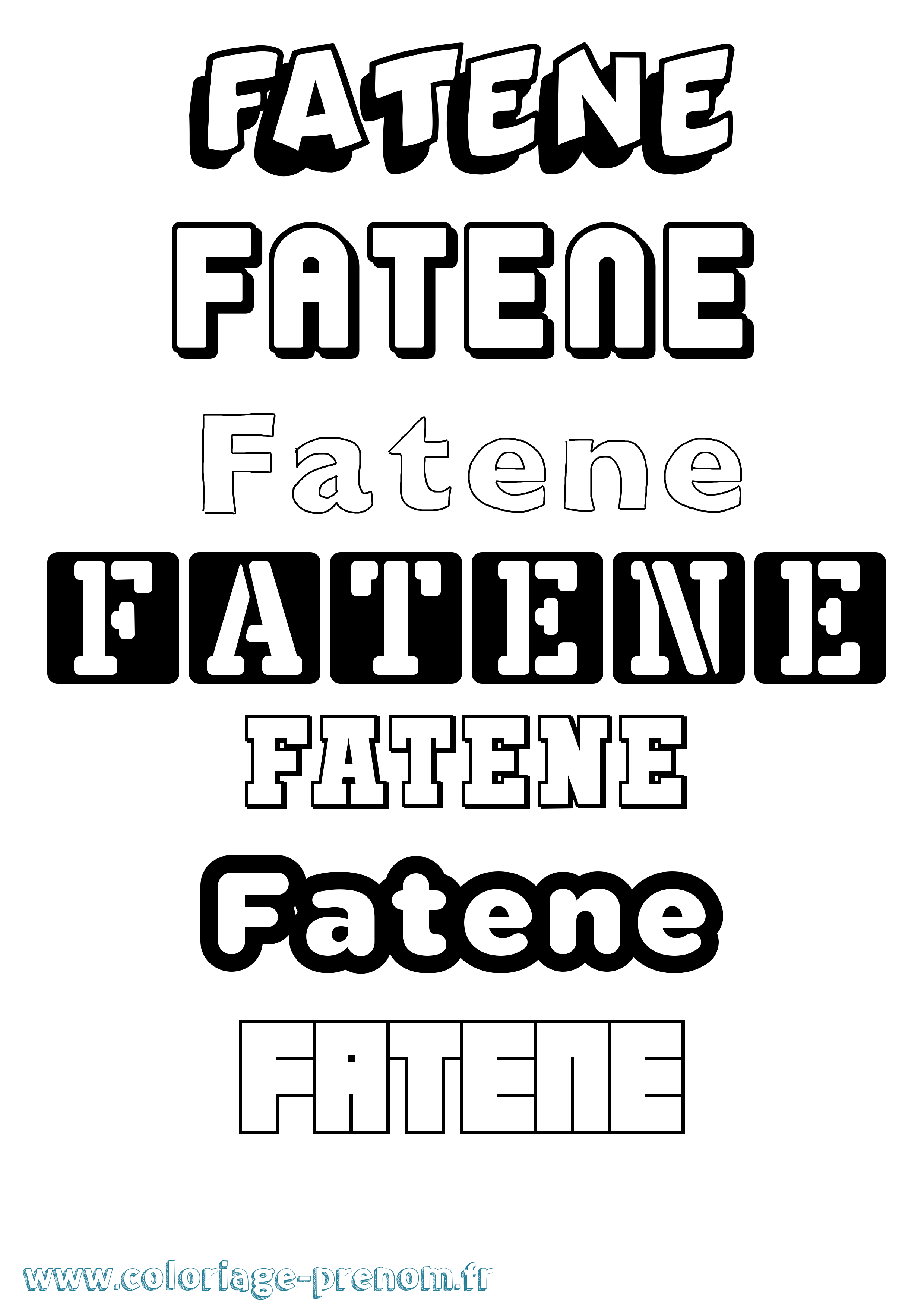 Coloriage Fatene Simple Coloriage prénom Fatene Simple