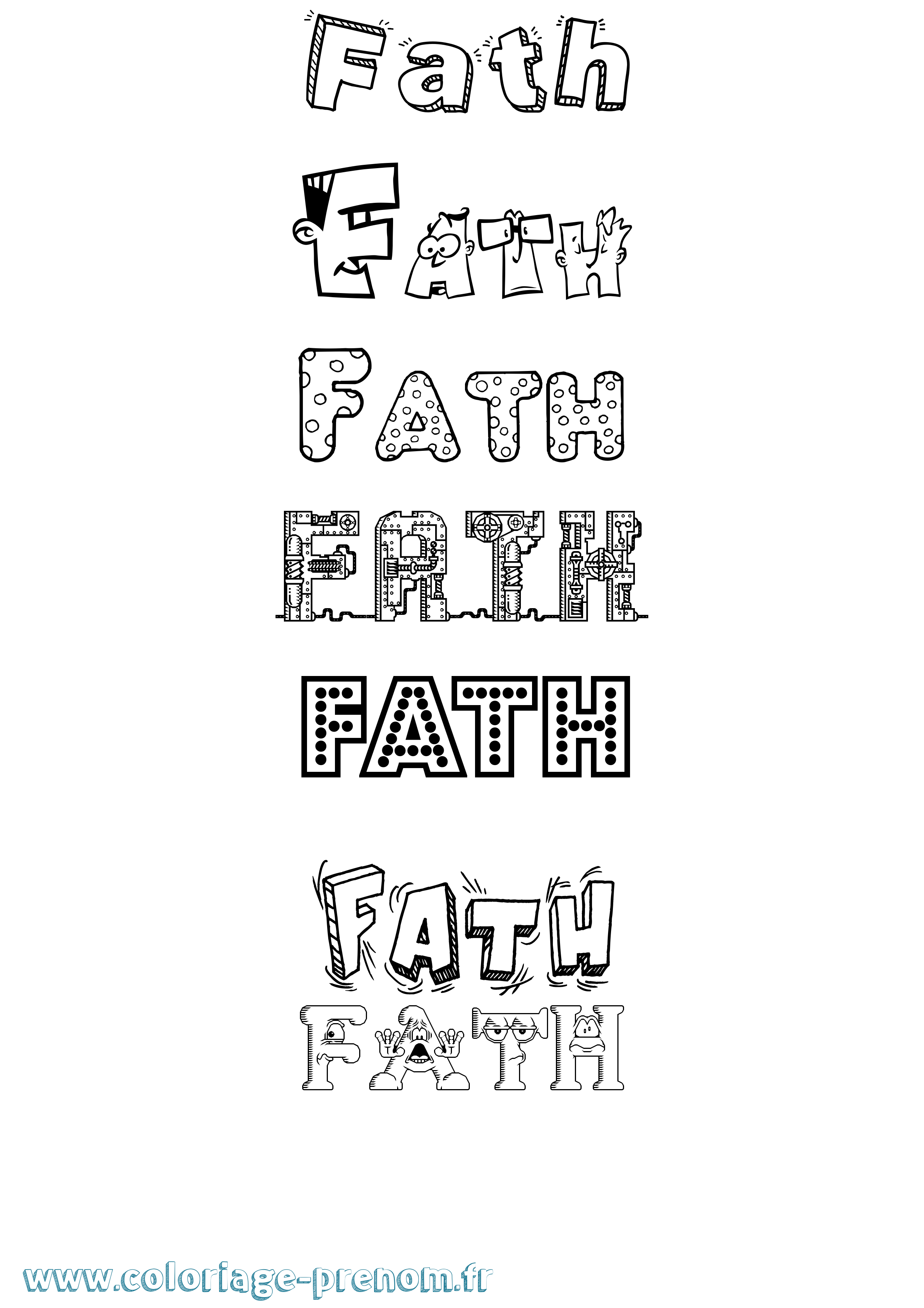 Coloriage Fath Fun Coloriage prénom Fath Fun