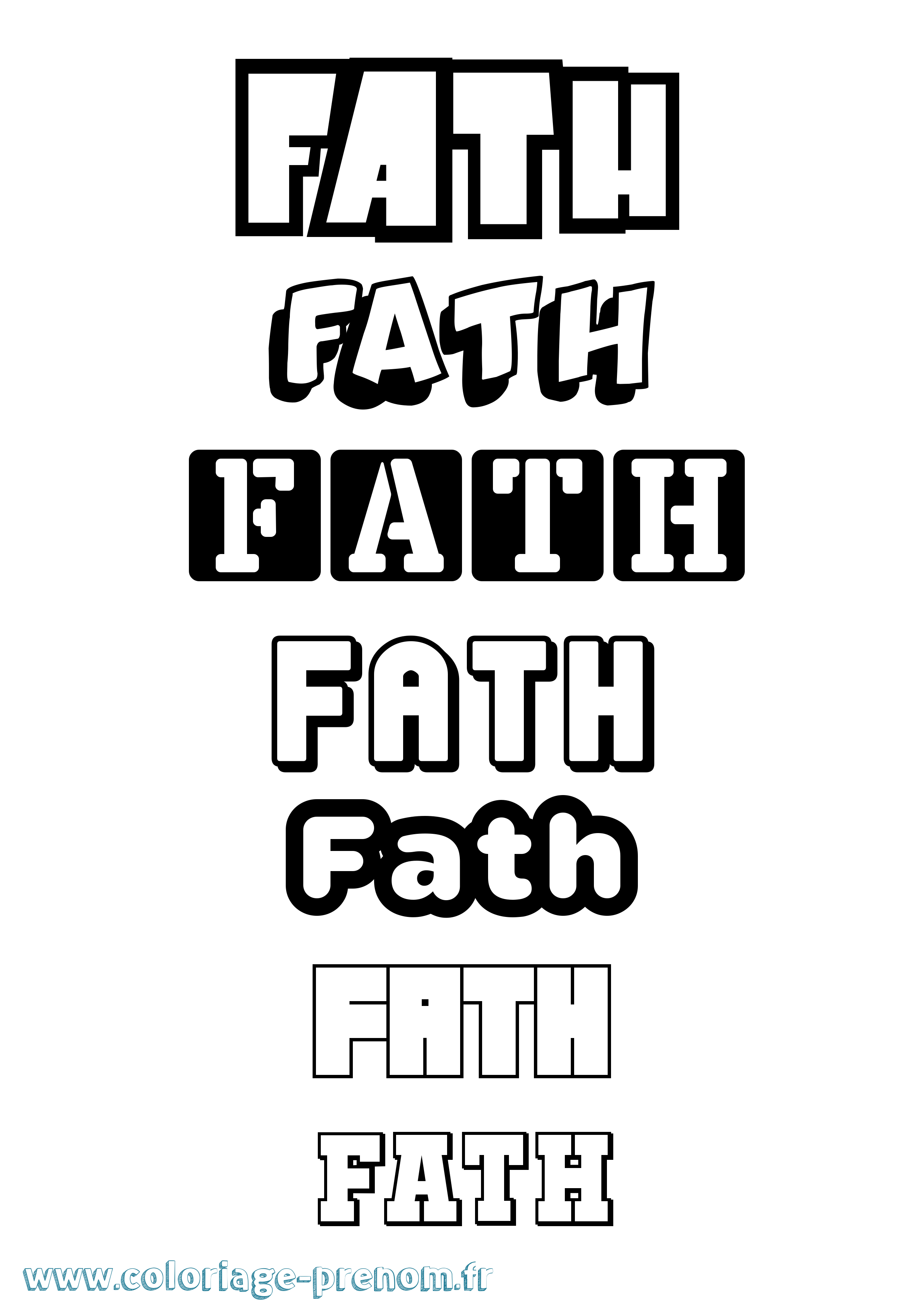 Coloriage Fath Simple Coloriage prénom Fath Simple