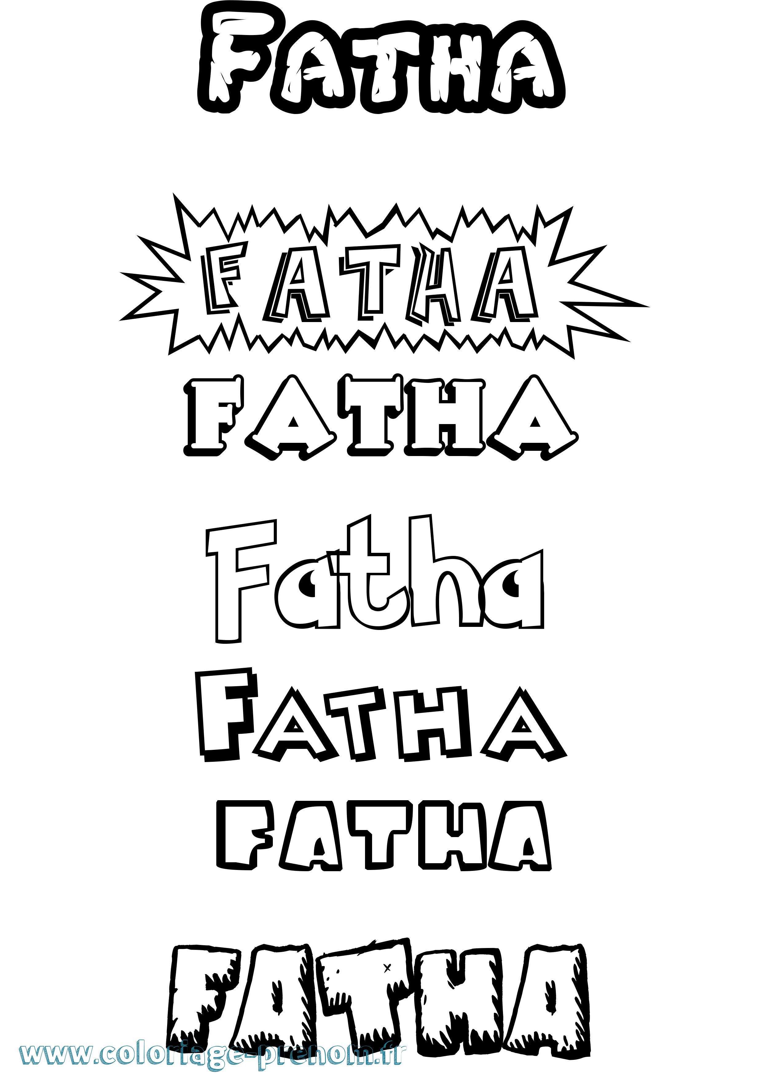 Coloriage Fatha Dessin Animé Coloriage prénom Fatha Dessin Animé
