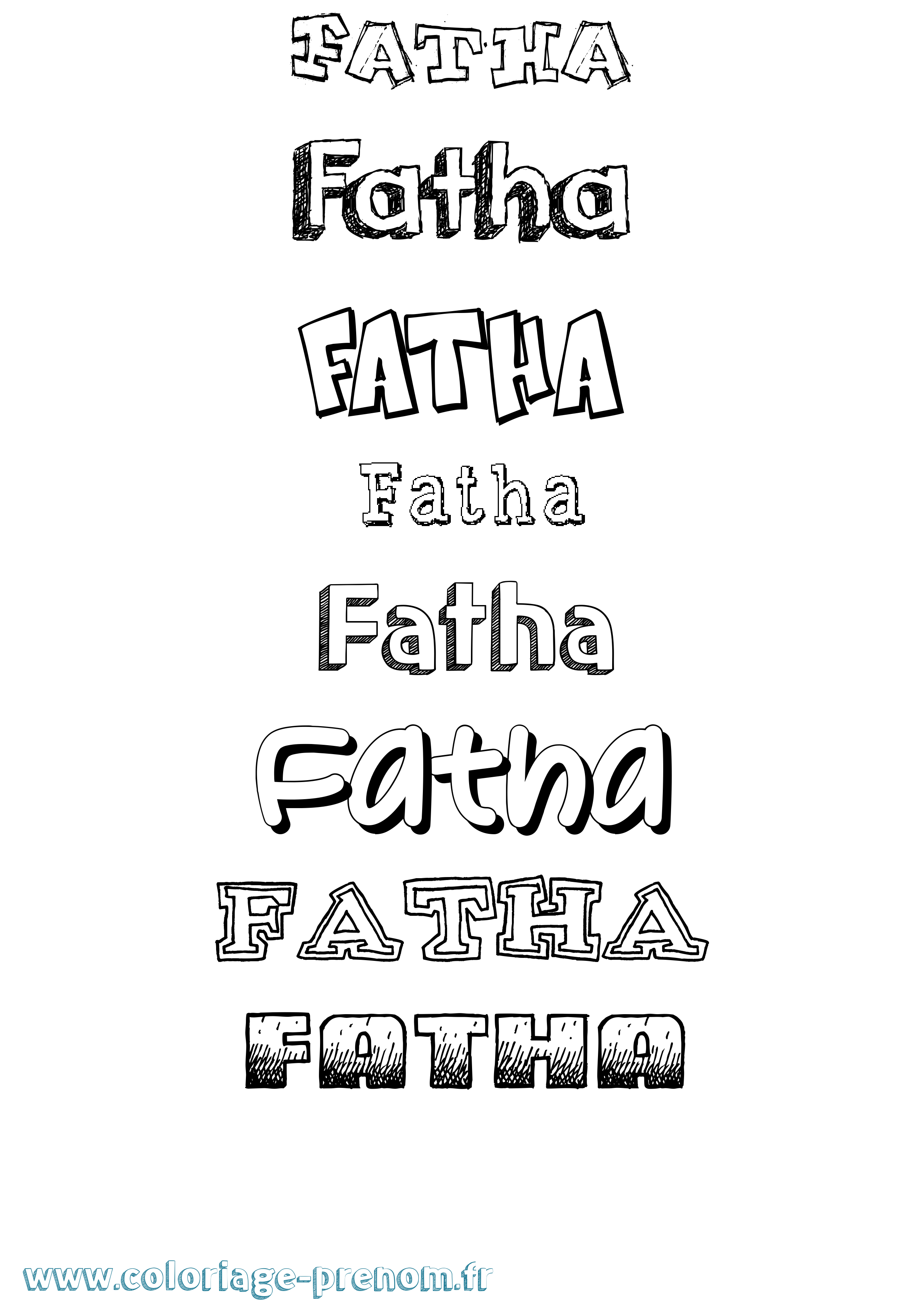 Coloriage Fatha Dessiné Coloriage prénom Fatha Dessiné