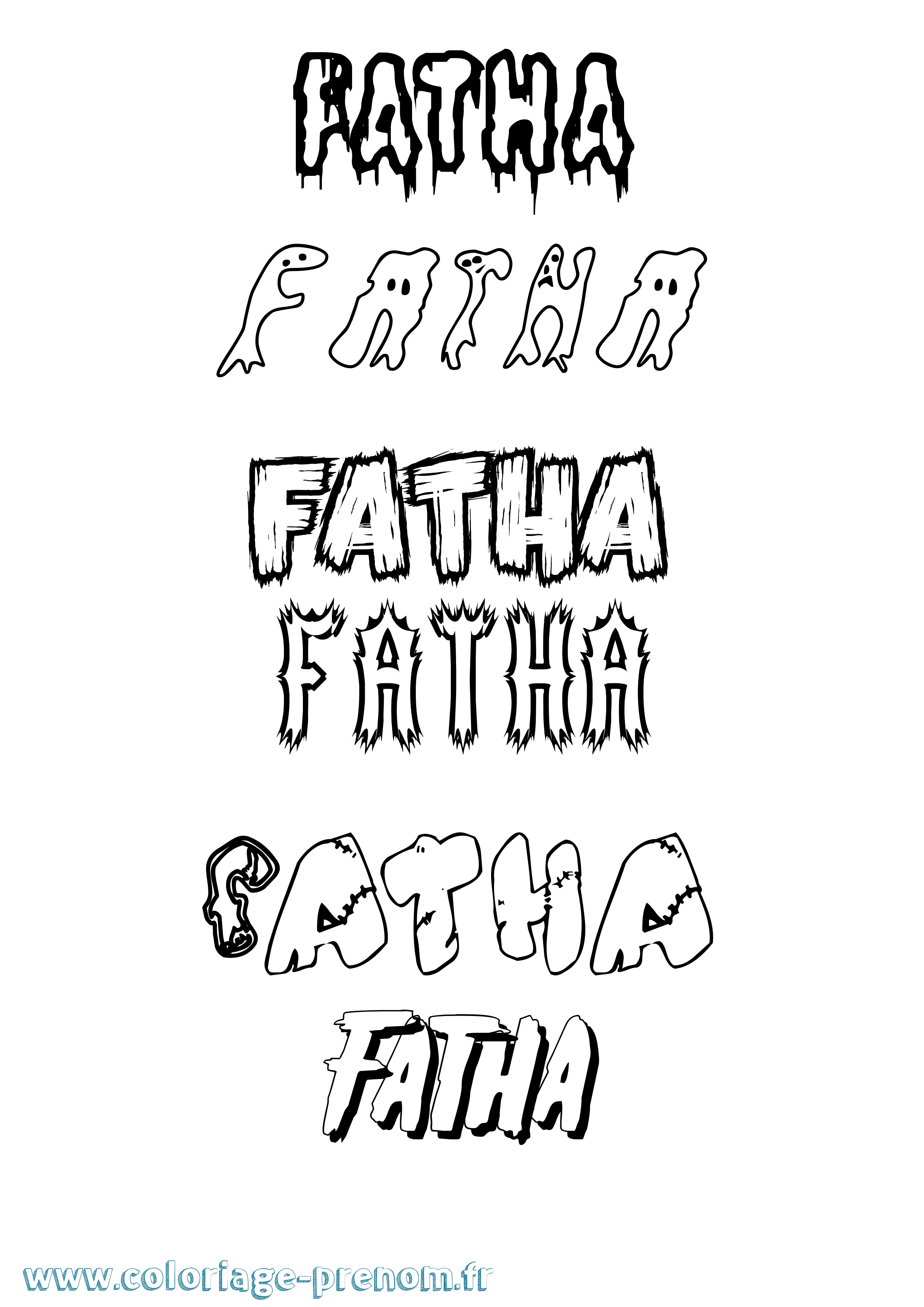Coloriage Fatha Frisson Coloriage prénom Fatha Frisson