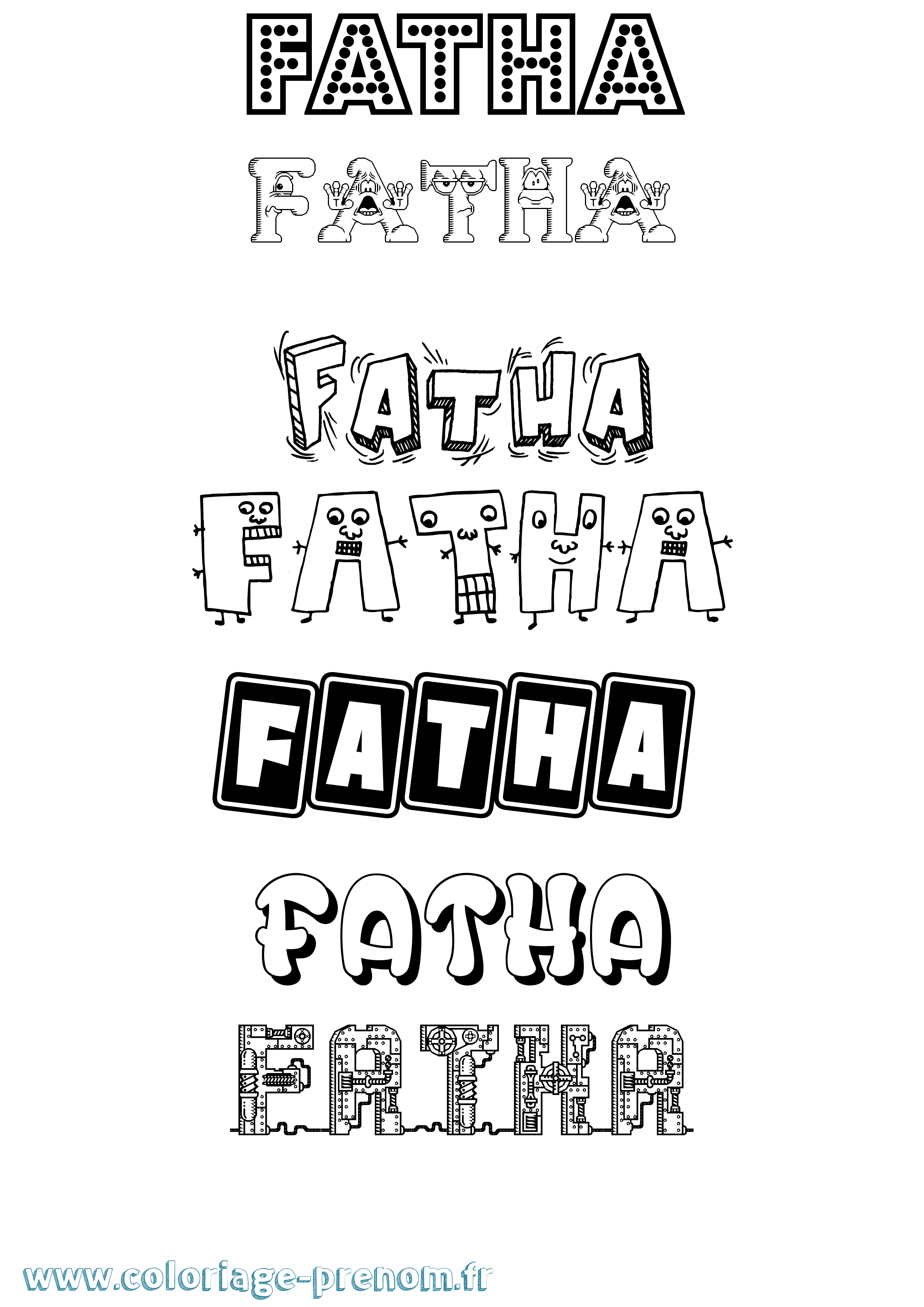 Coloriage Fatha Fun Coloriage prénom Fatha Fun
