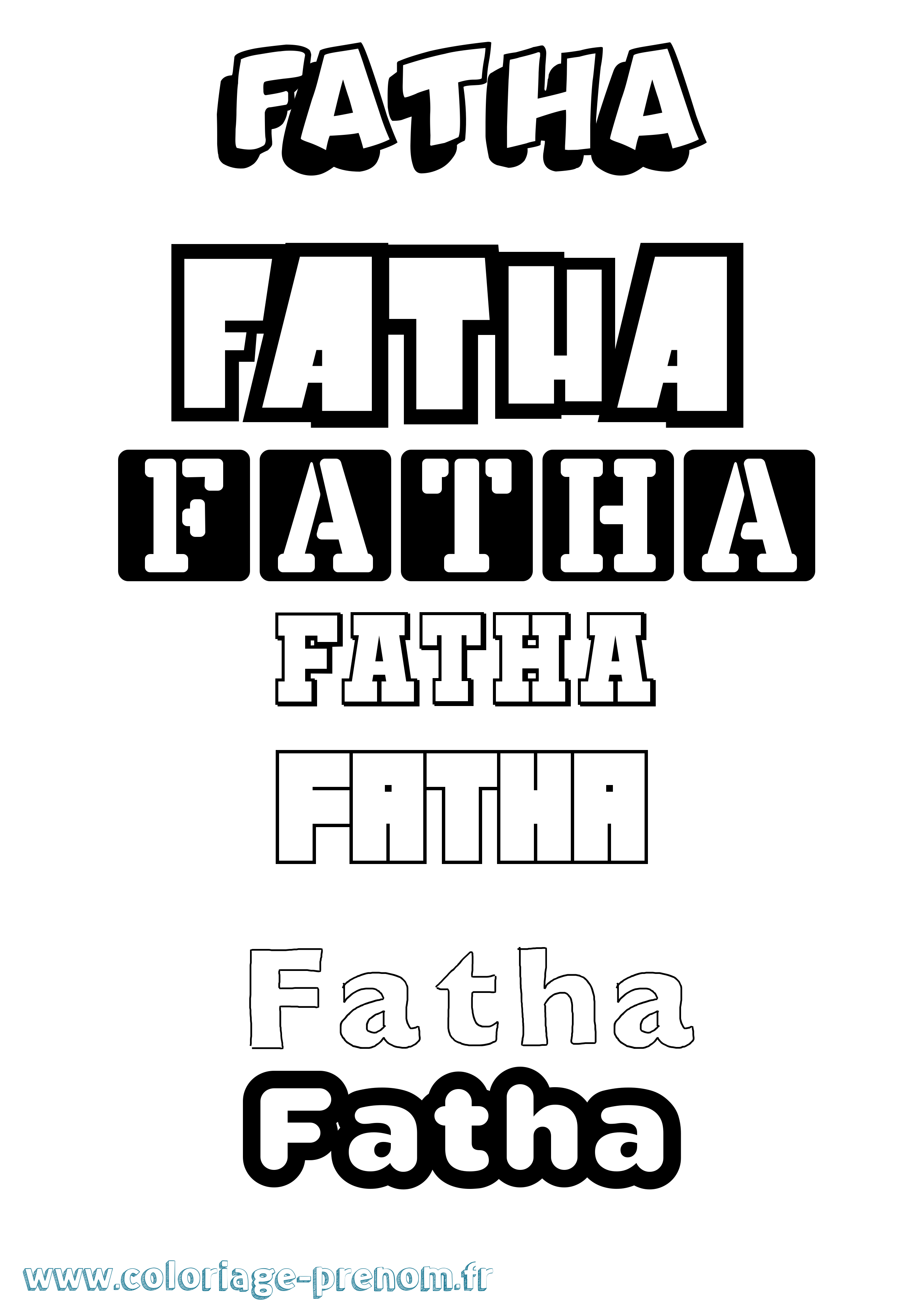 Coloriage Fatha Simple Coloriage prénom Fatha Simple