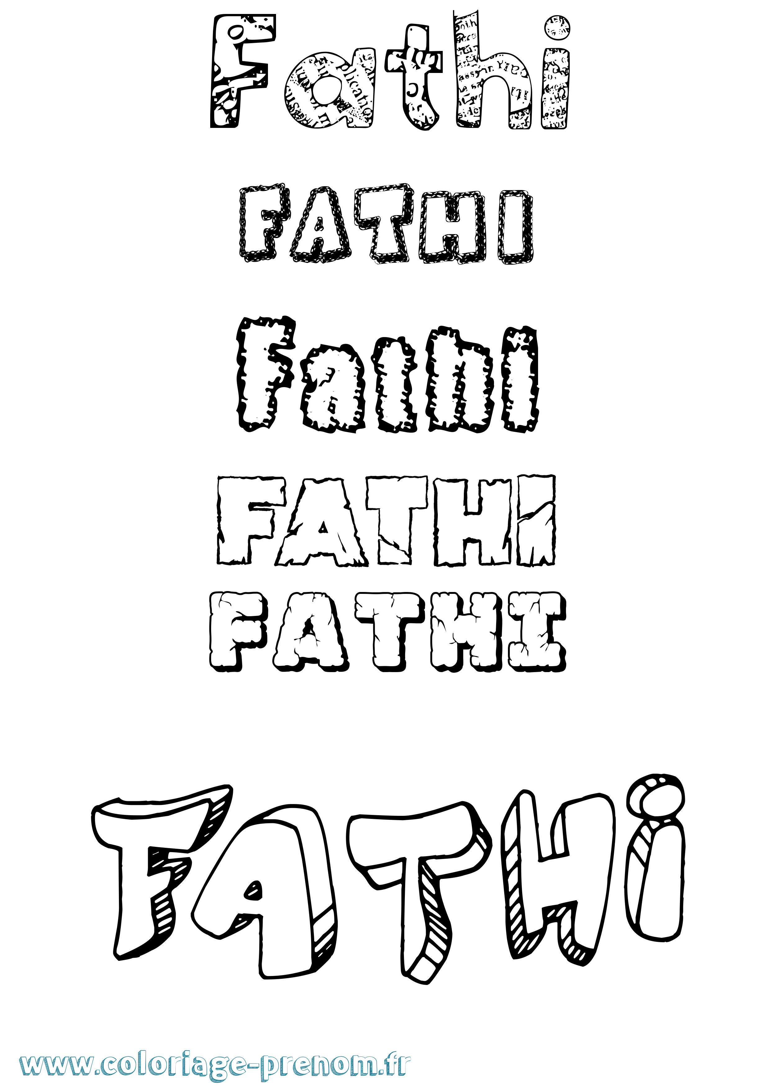 Coloriage Fathi Destructuré Coloriage prénom Fathi Destructuré