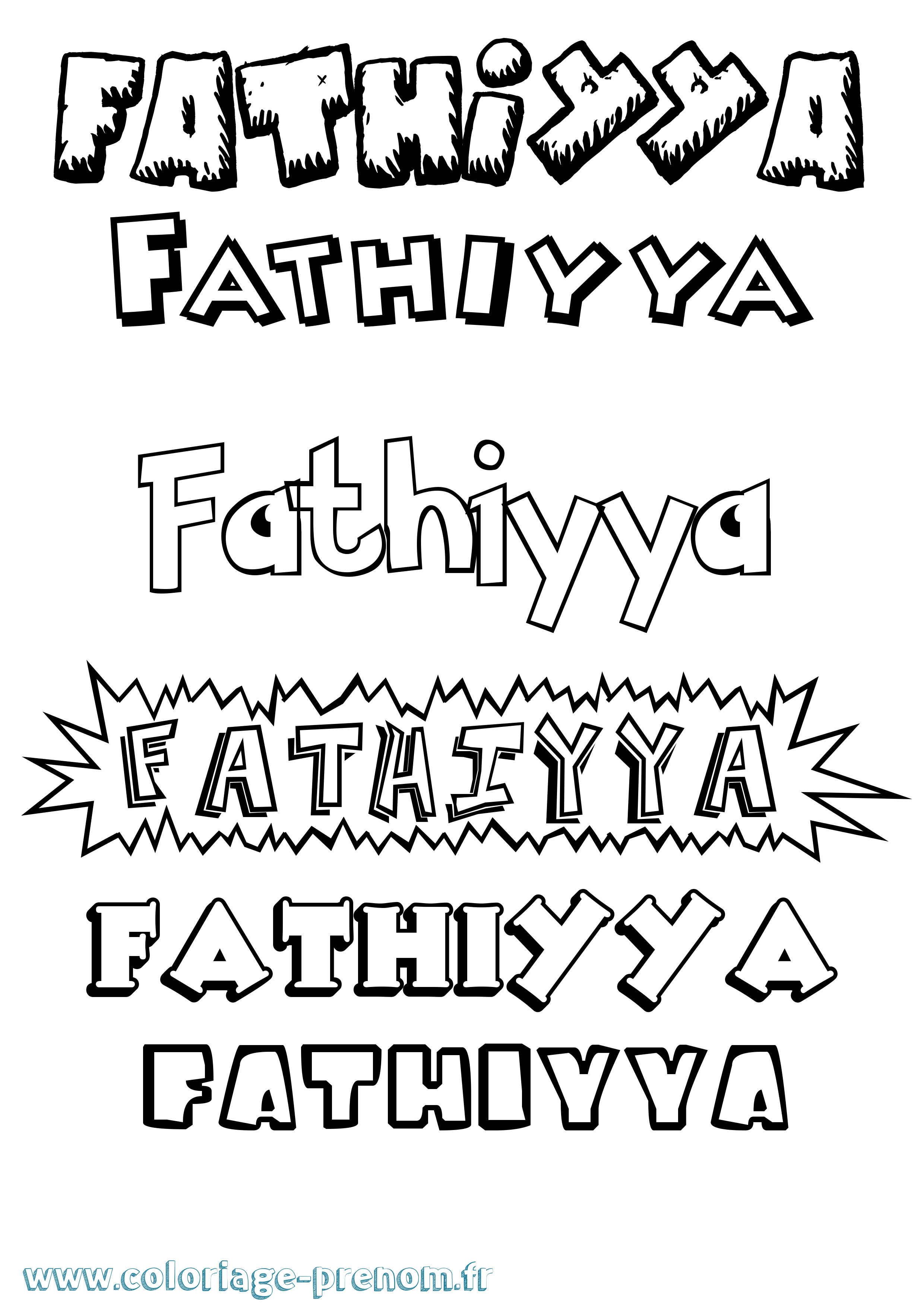 Coloriage Fathiyya Dessin Animé Coloriage prénom Fathiyya Dessin Animé
