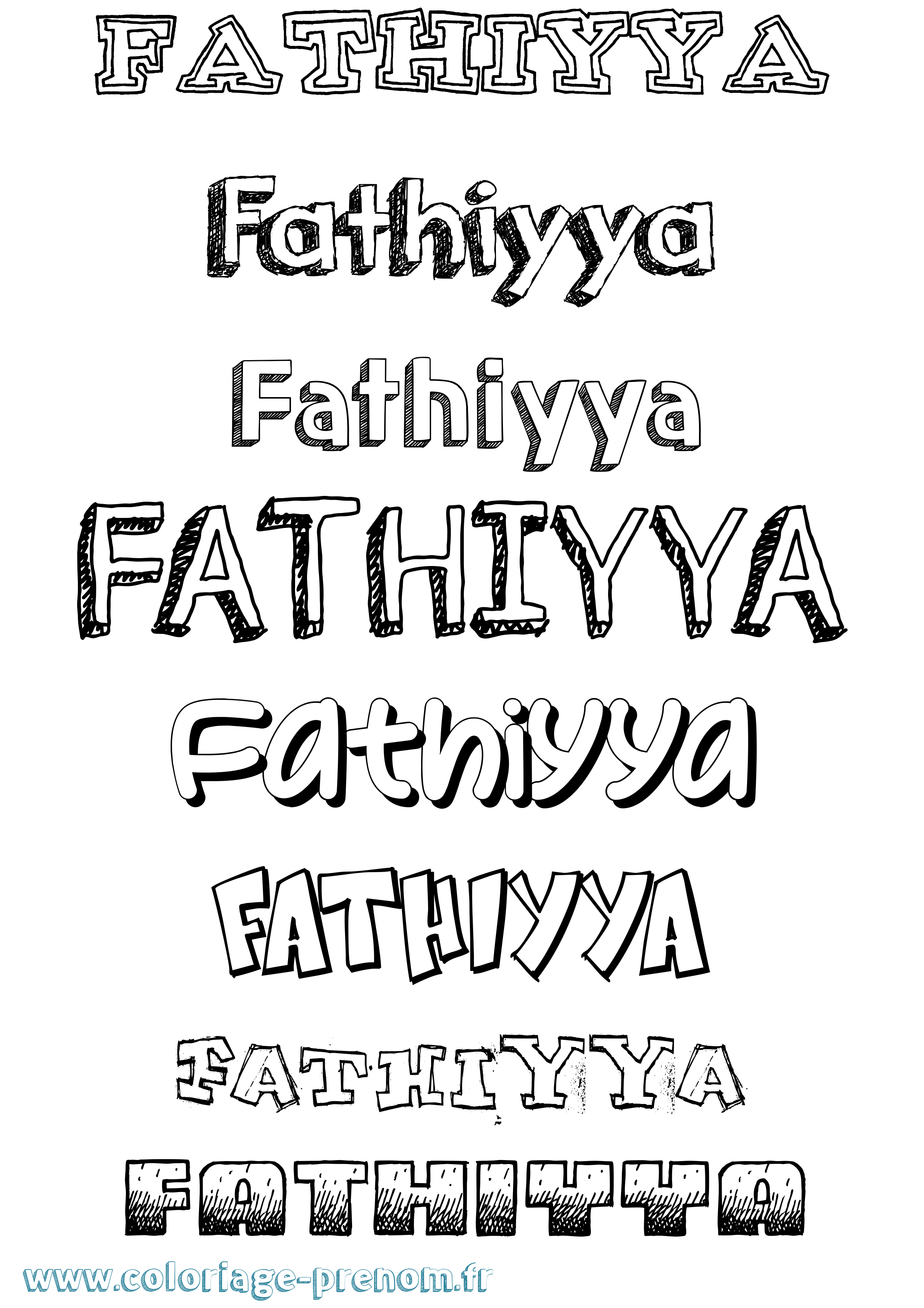Coloriage Fathiyya Dessiné Coloriage prénom Fathiyya Dessiné