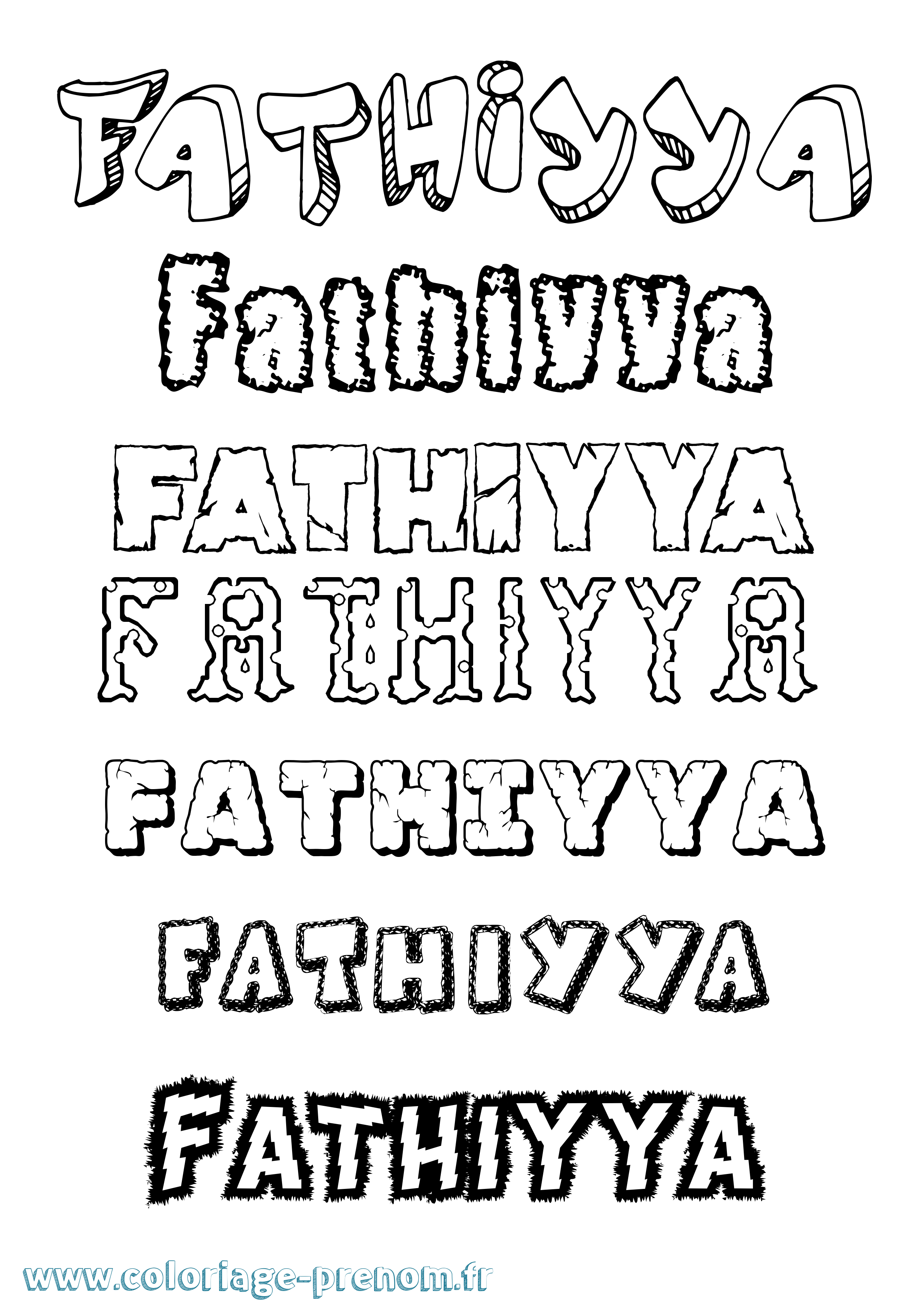 Coloriage Fathiyya Destructuré Coloriage prénom Fathiyya Destructuré