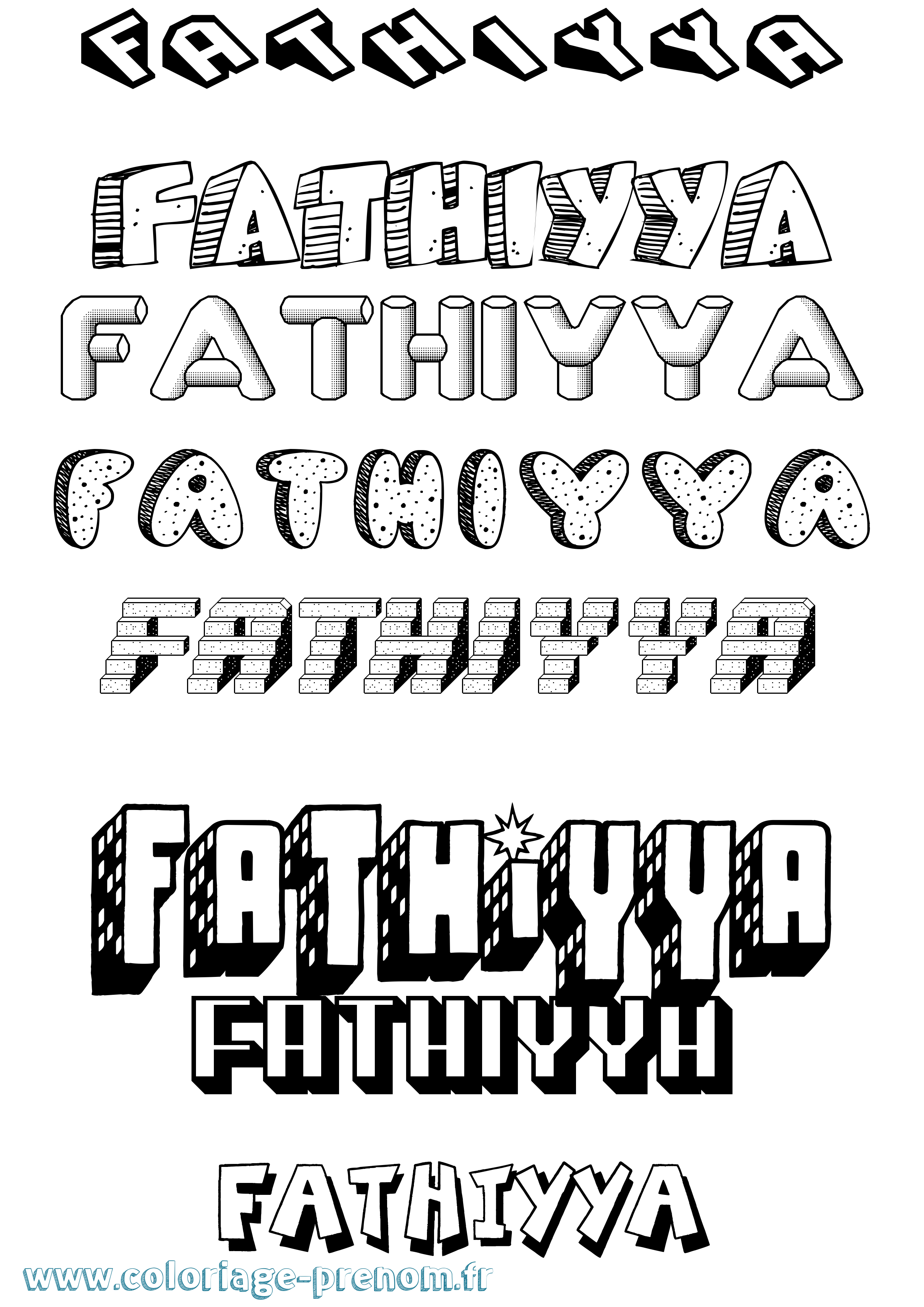 Coloriage Fathiyya Effet 3D Coloriage prénom Fathiyya Effet 3D