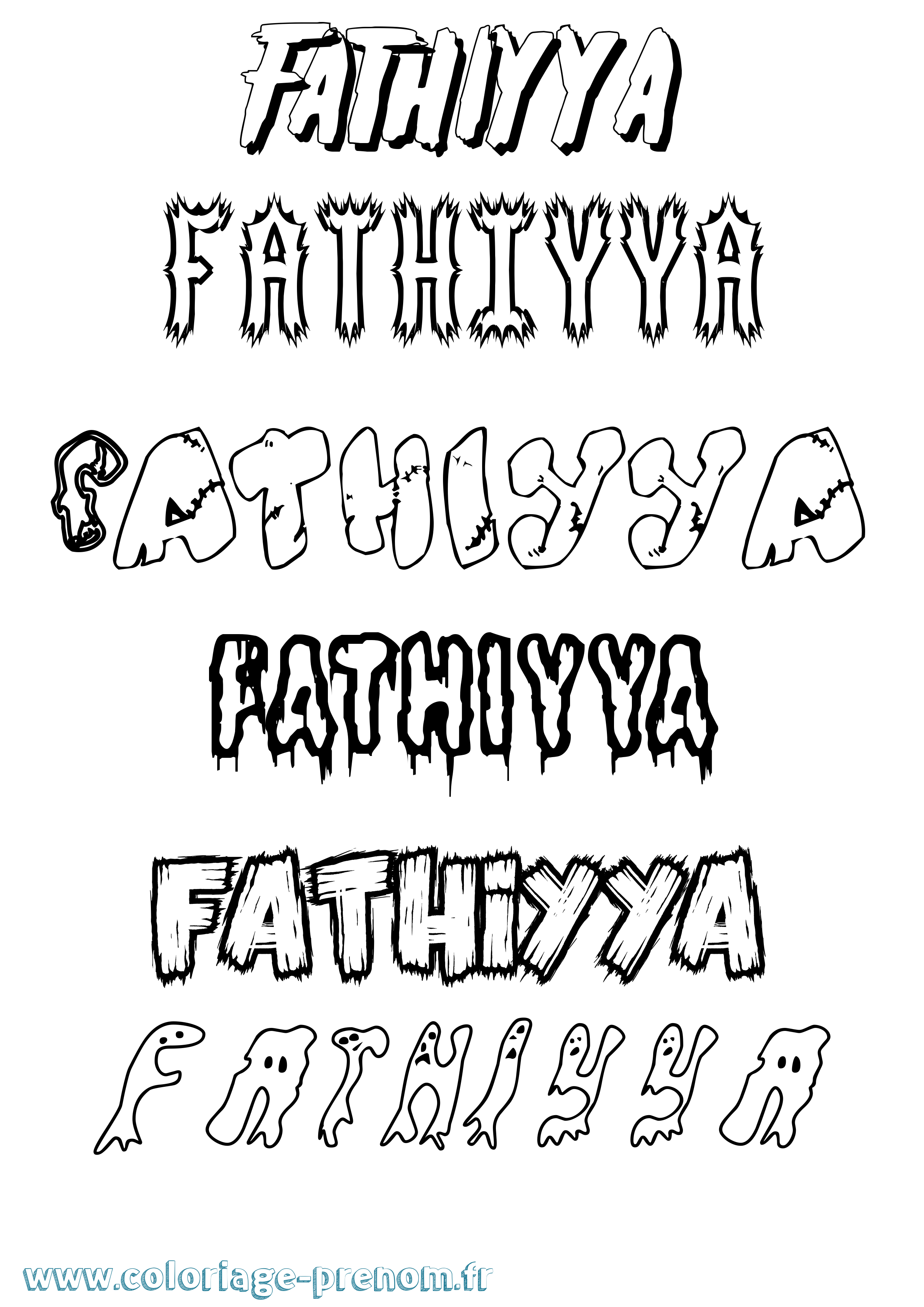 Coloriage Fathiyya Frisson Coloriage prénom Fathiyya Frisson