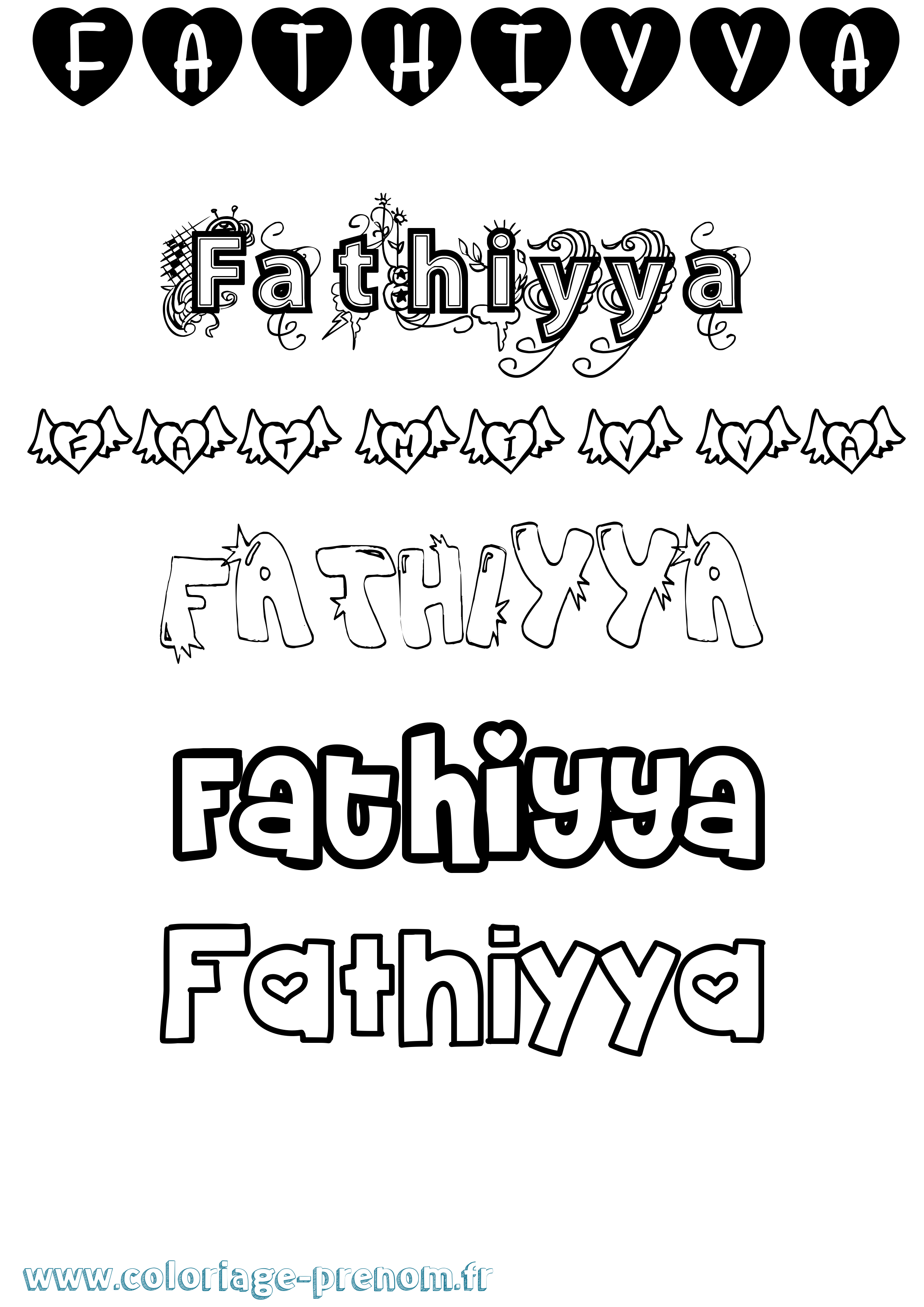 Coloriage Fathiyya Girly Coloriage prénom Fathiyya Girly