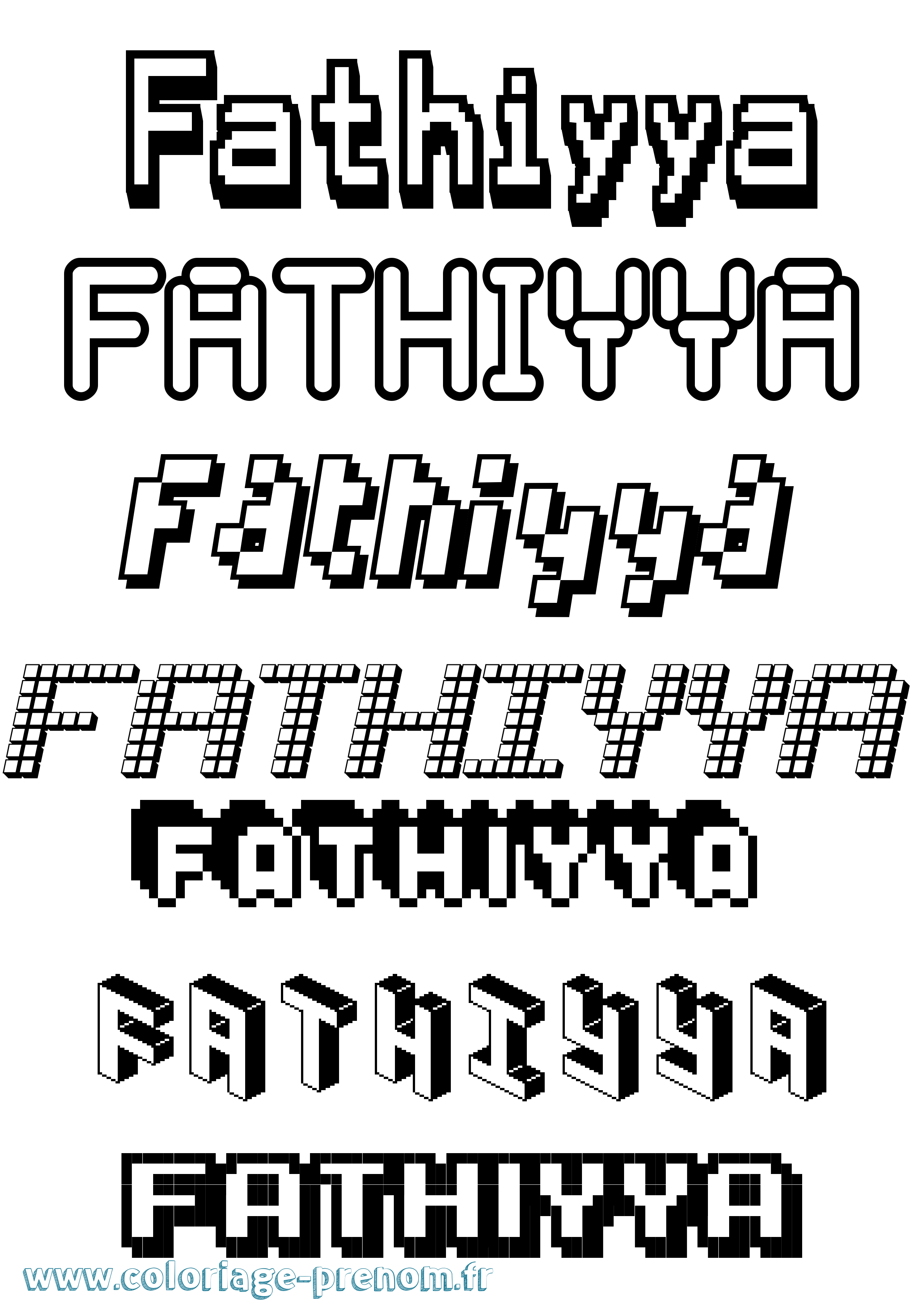 Coloriage Fathiyya Pixel Coloriage prénom Fathiyya Pixel