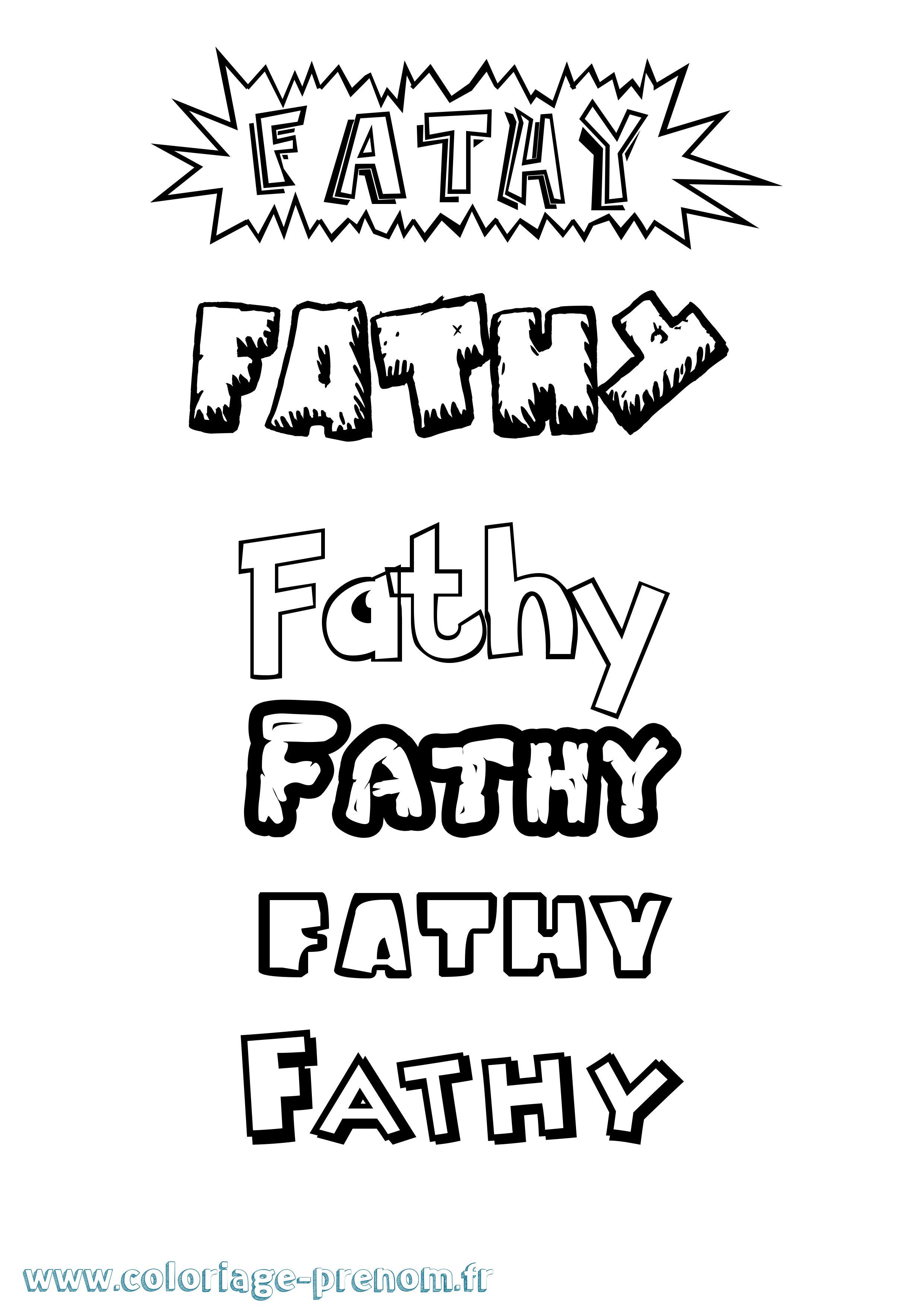 Coloriage Fathy Dessin Animé Coloriage prénom Fathy Dessin Animé