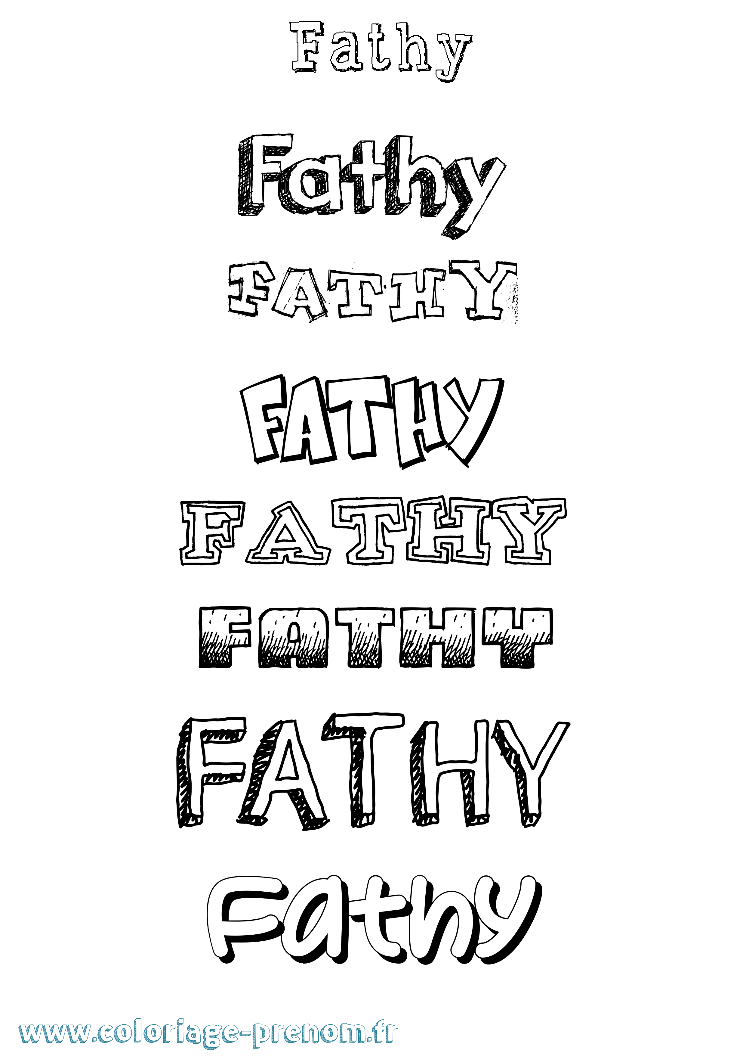 Coloriage Fathy Dessiné Coloriage prénom Fathy Dessiné