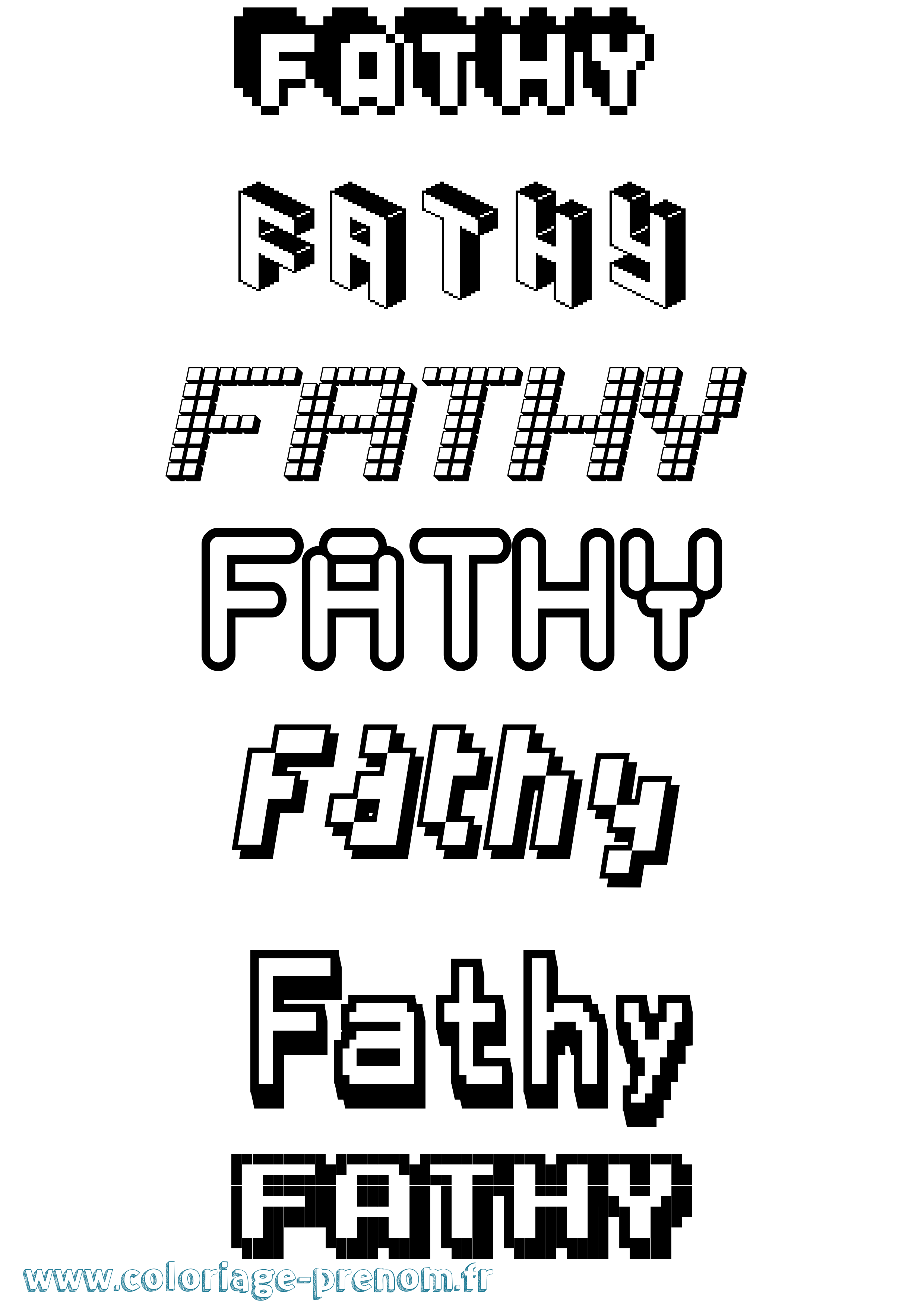 Coloriage Fathy Pixel Coloriage prénom Fathy Pixel