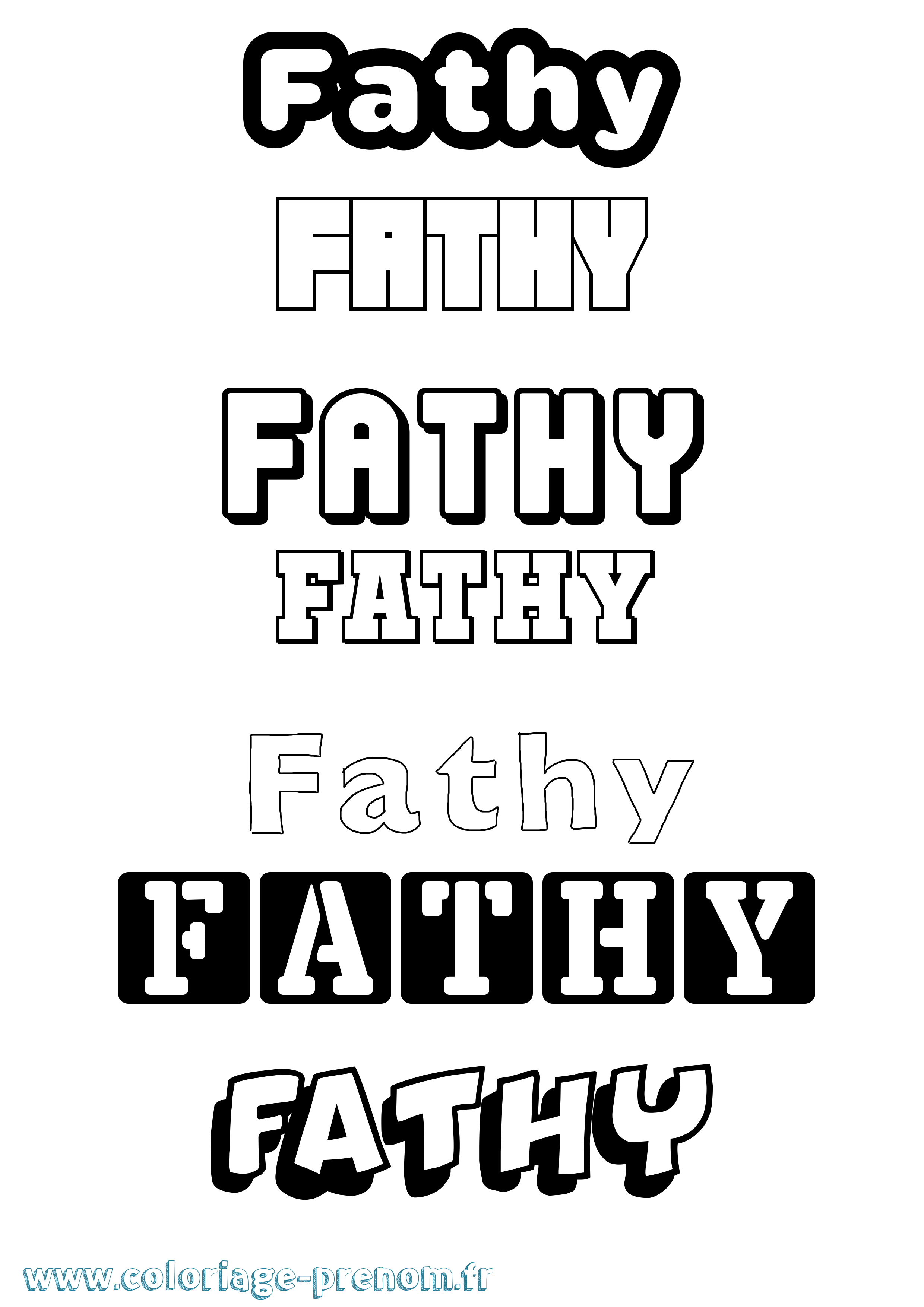 Coloriage Fathy Simple Coloriage prénom Fathy Simple