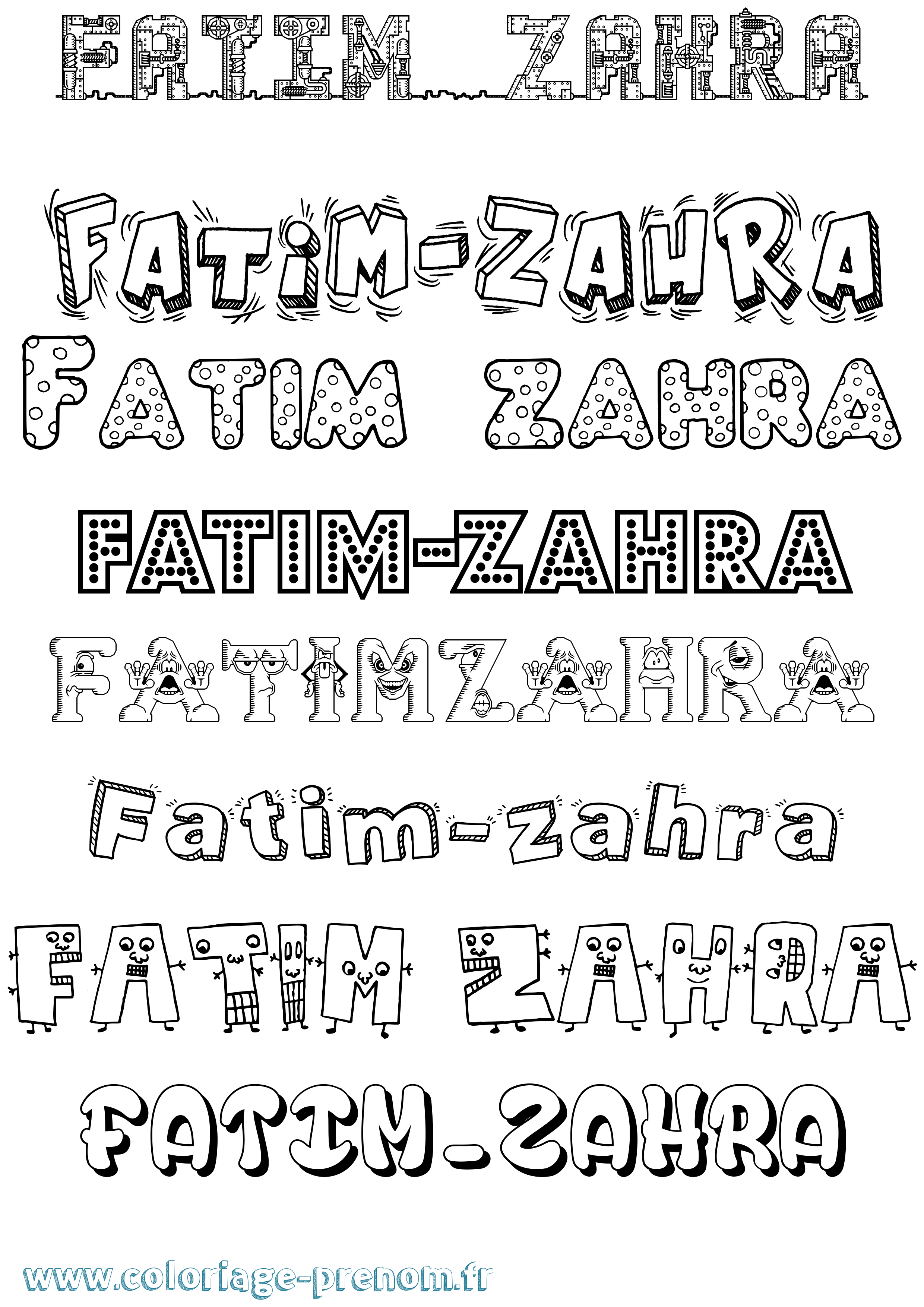 Coloriage Fatim-Zahra Fun Coloriage prénom Fatim-Zahra Fun