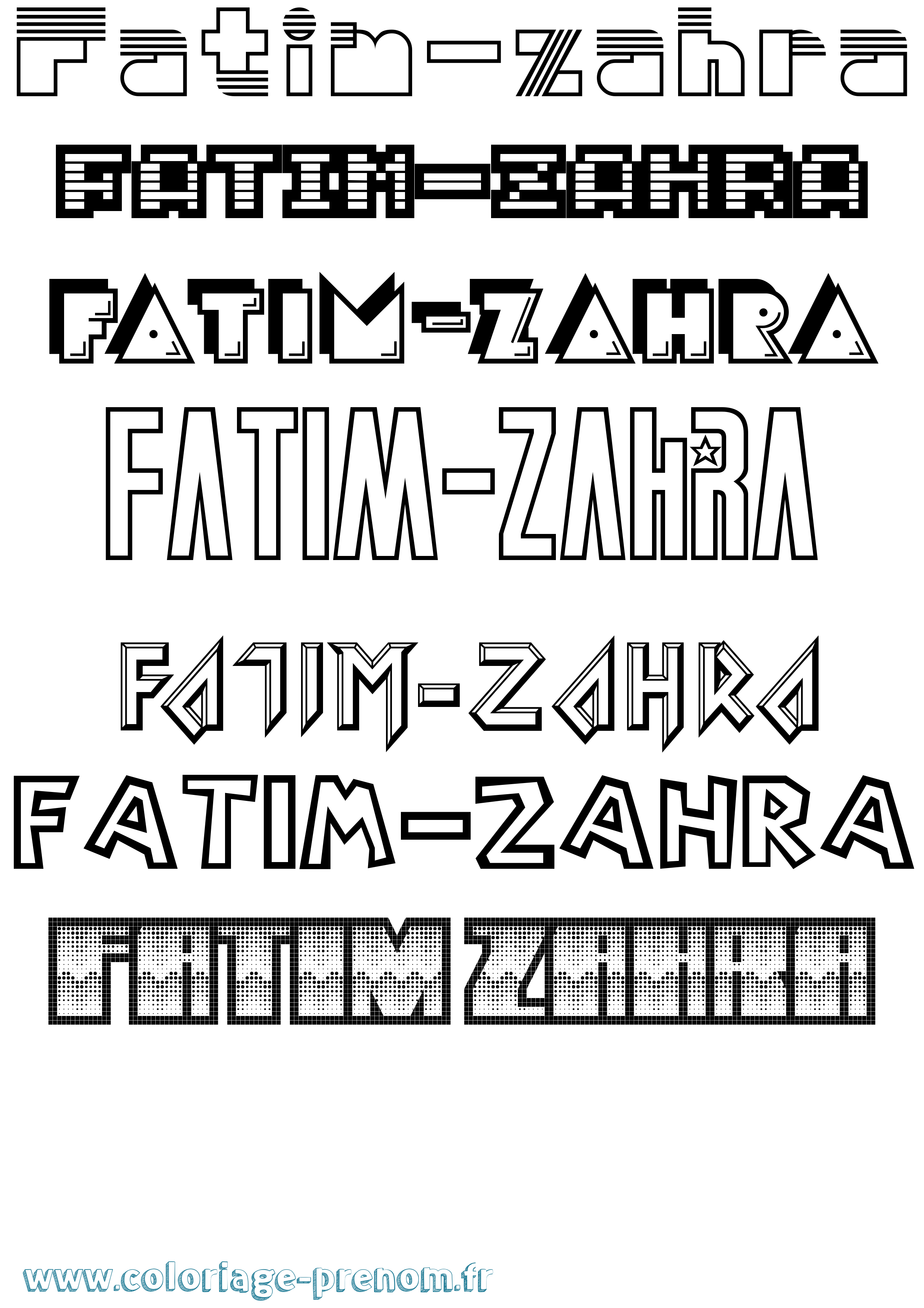 Coloriage Fatim-Zahra Jeux Vidéos Coloriage prénom Fatim-Zahra Jeux Vidéos
