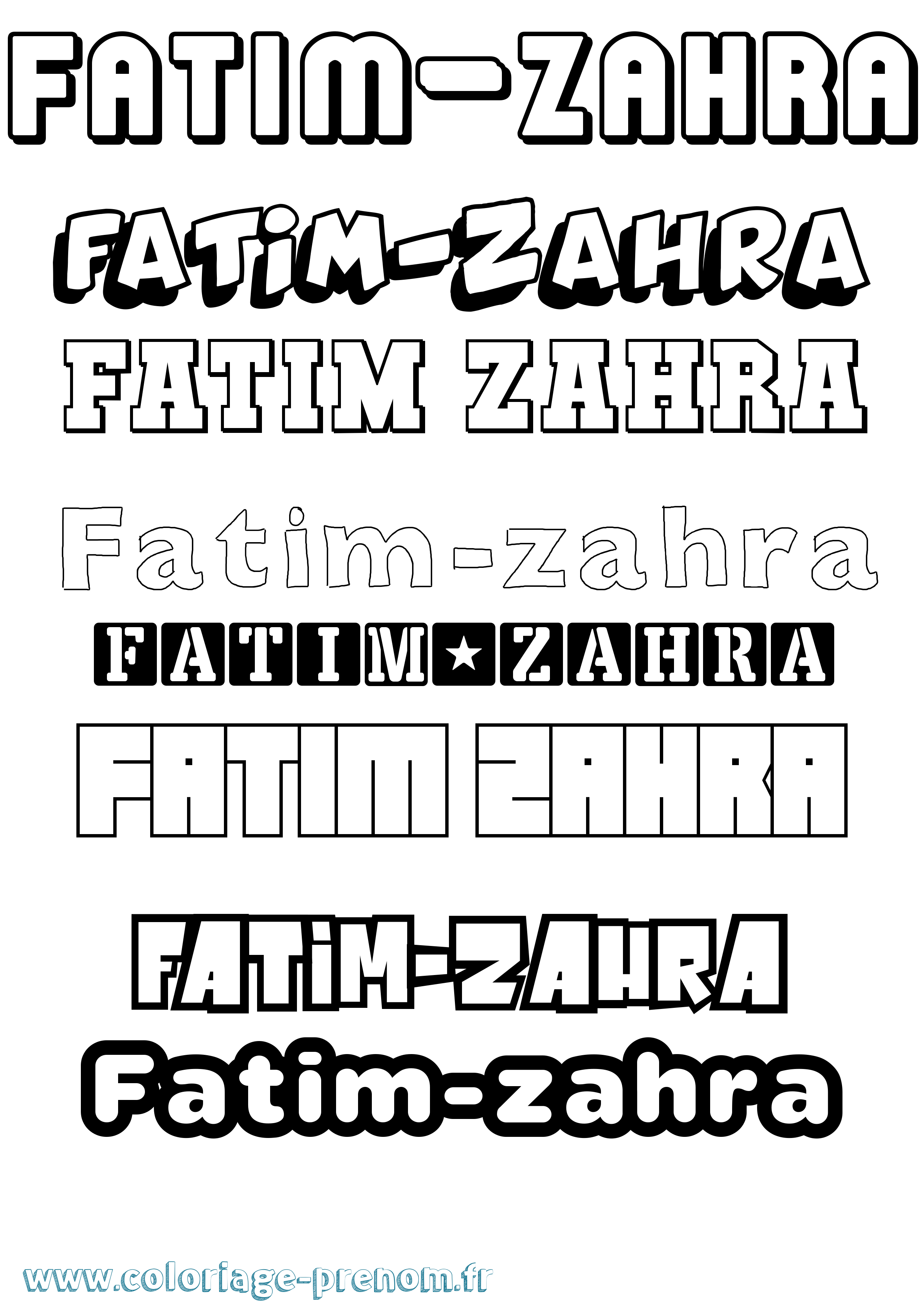 Coloriage Fatim-Zahra Simple Coloriage prénom Fatim-Zahra Simple