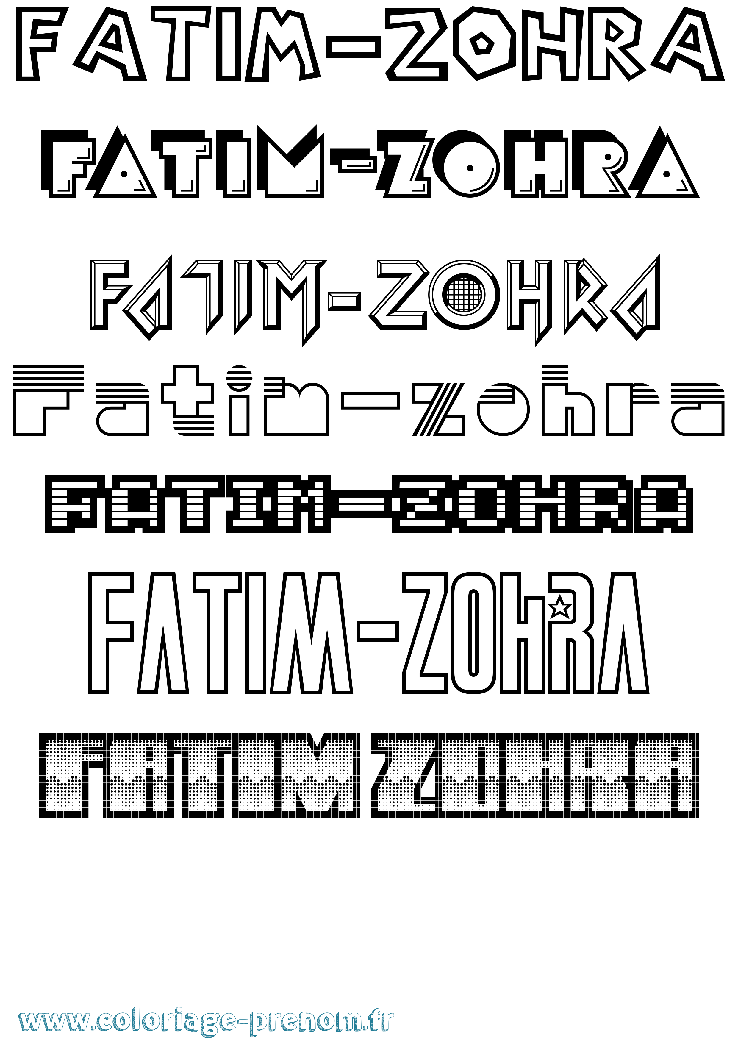 Coloriage Fatim-Zohra Jeux Vidéos Coloriage prénom Fatim-Zohra Jeux Vidéos