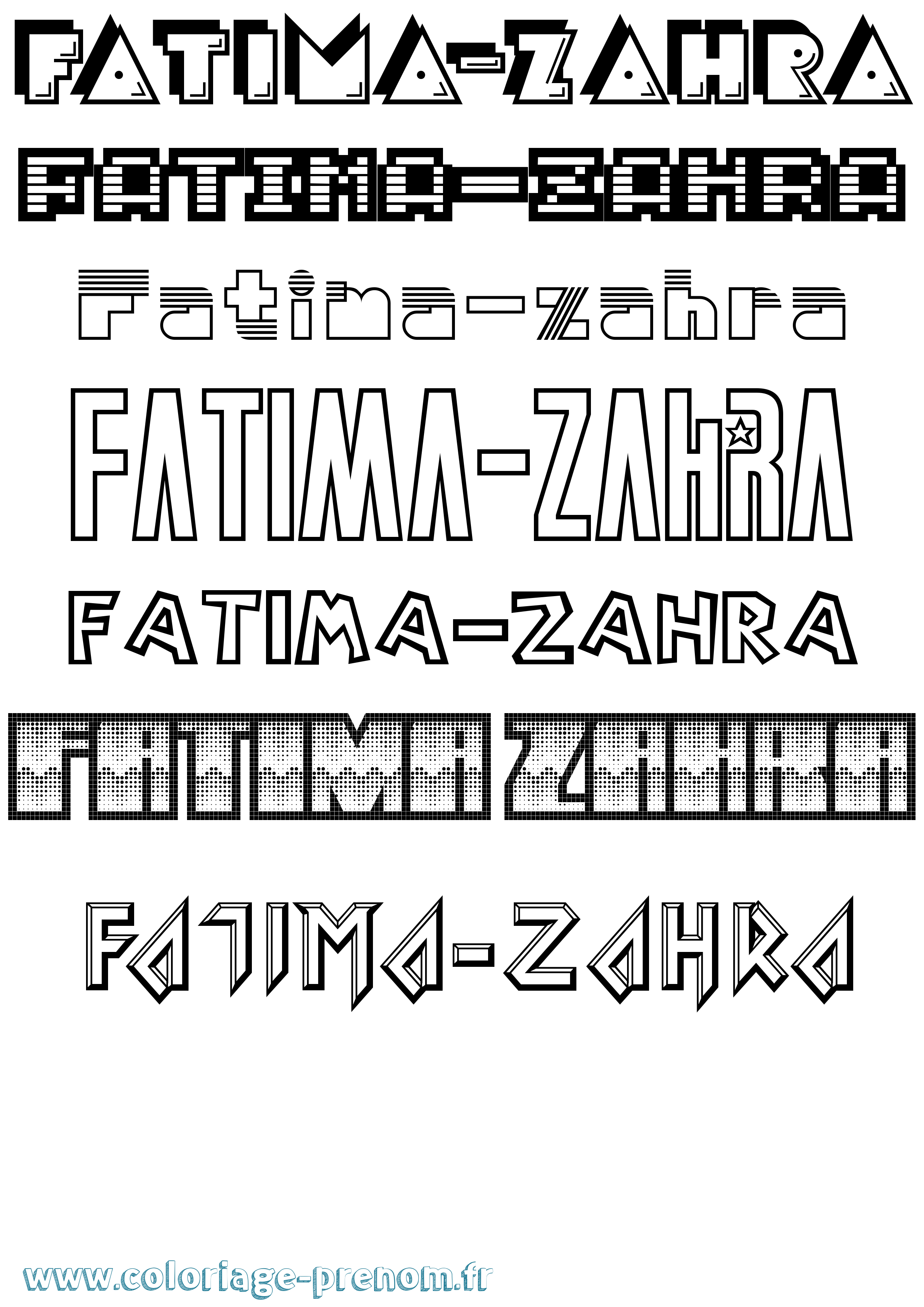 Coloriage Fatima-Zahra Jeux Vidéos Coloriage prénom Fatima-Zahra Jeux Vidéos