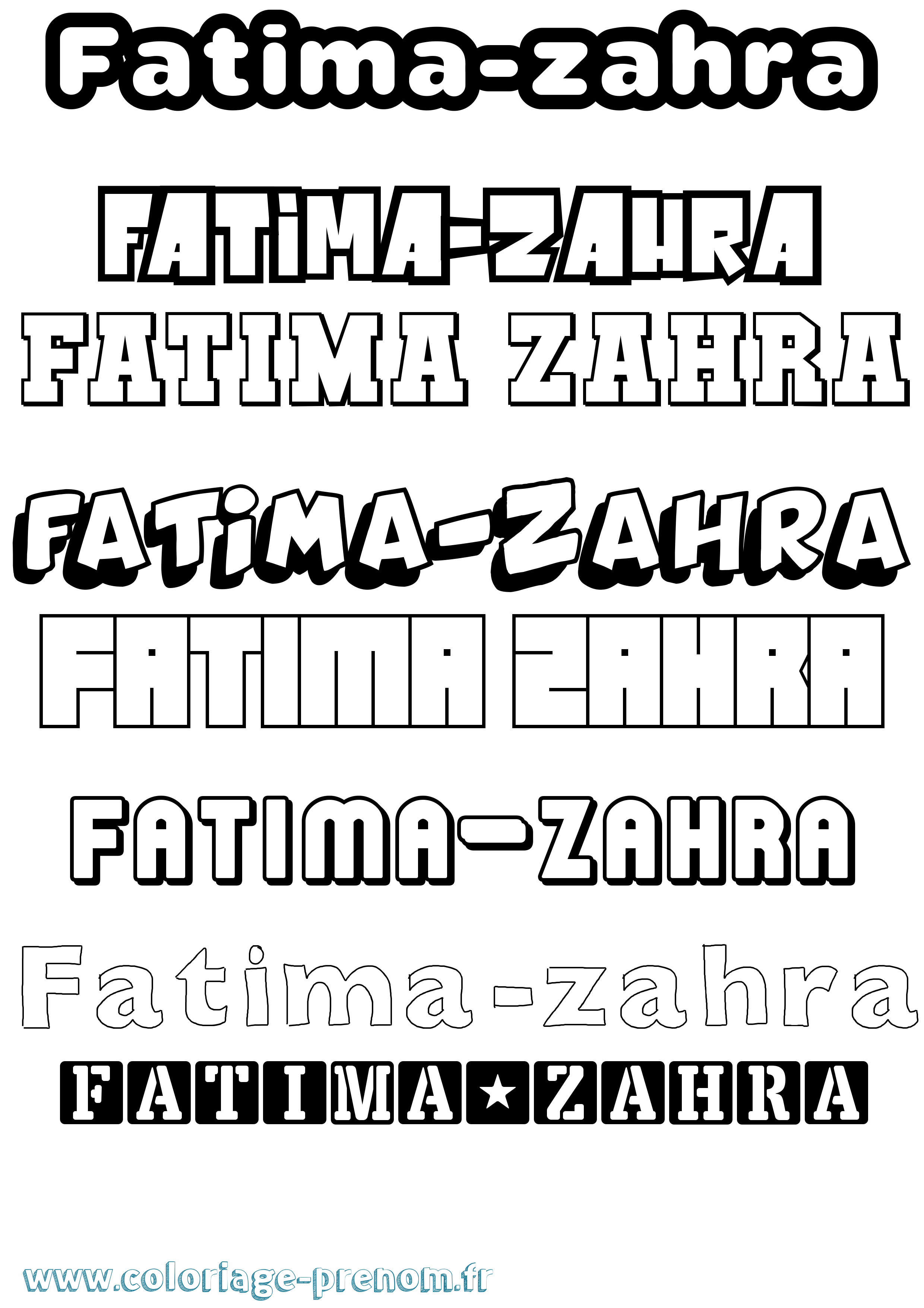 Coloriage Fatima-Zahra Simple Coloriage prénom Fatima-Zahra Simple