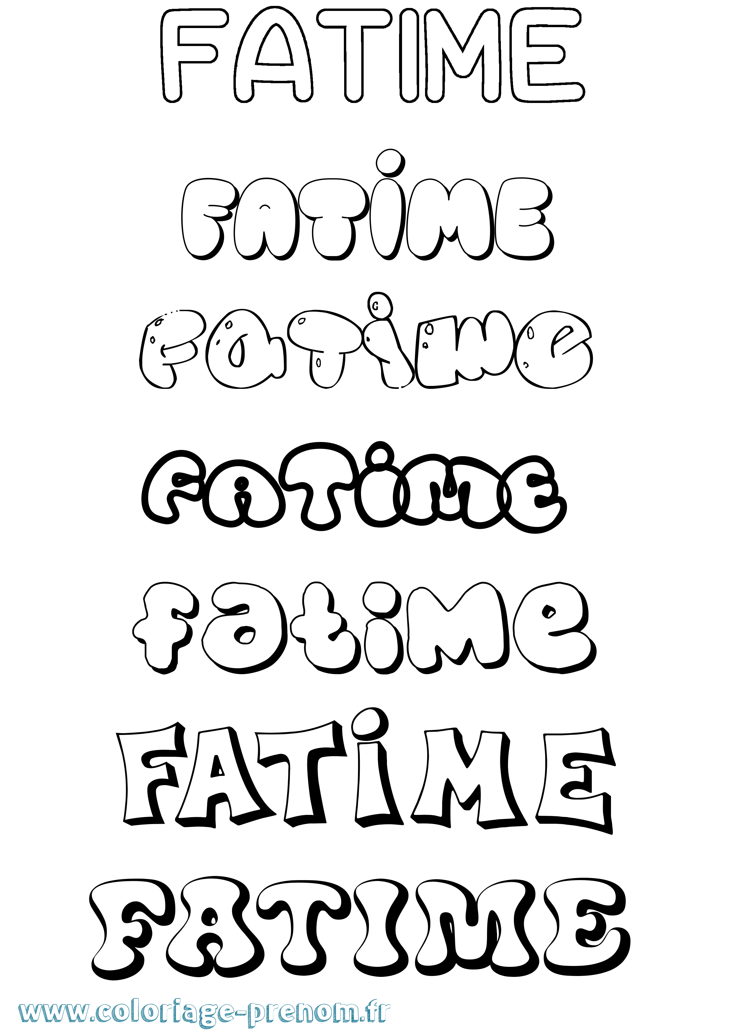 Coloriage Fatime Bubble Coloriage prénom Fatime Bubble