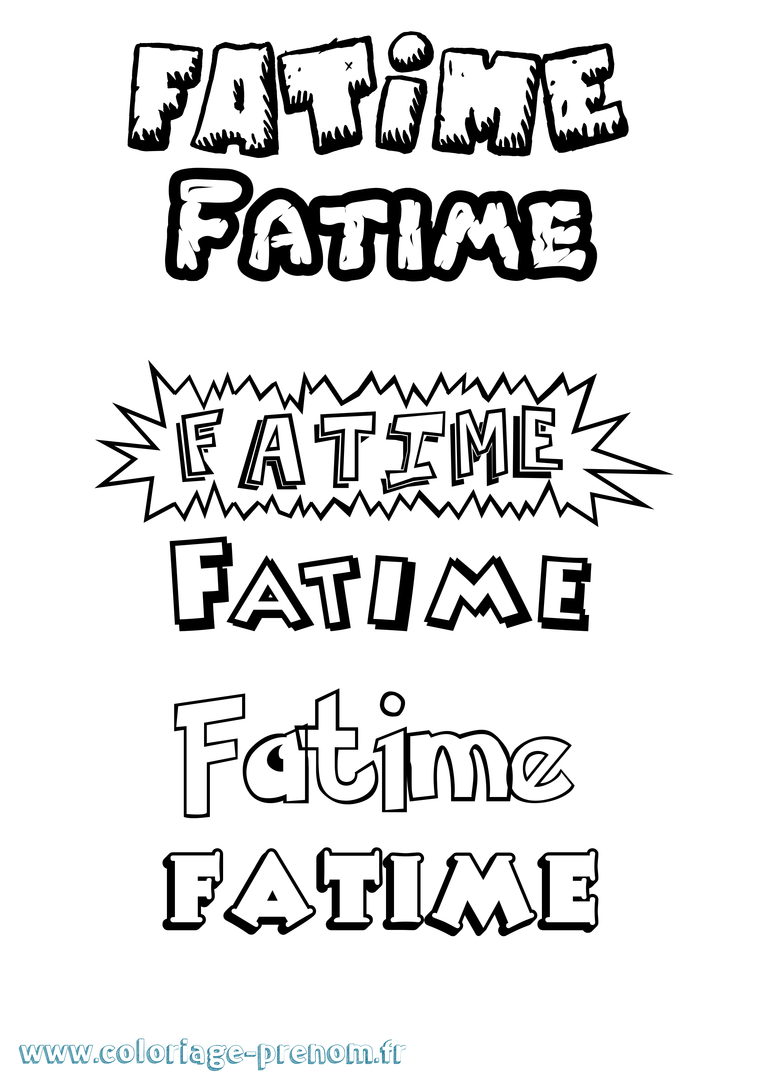 Coloriage Fatime Dessin Animé Coloriage prénom Fatime Dessin Animé