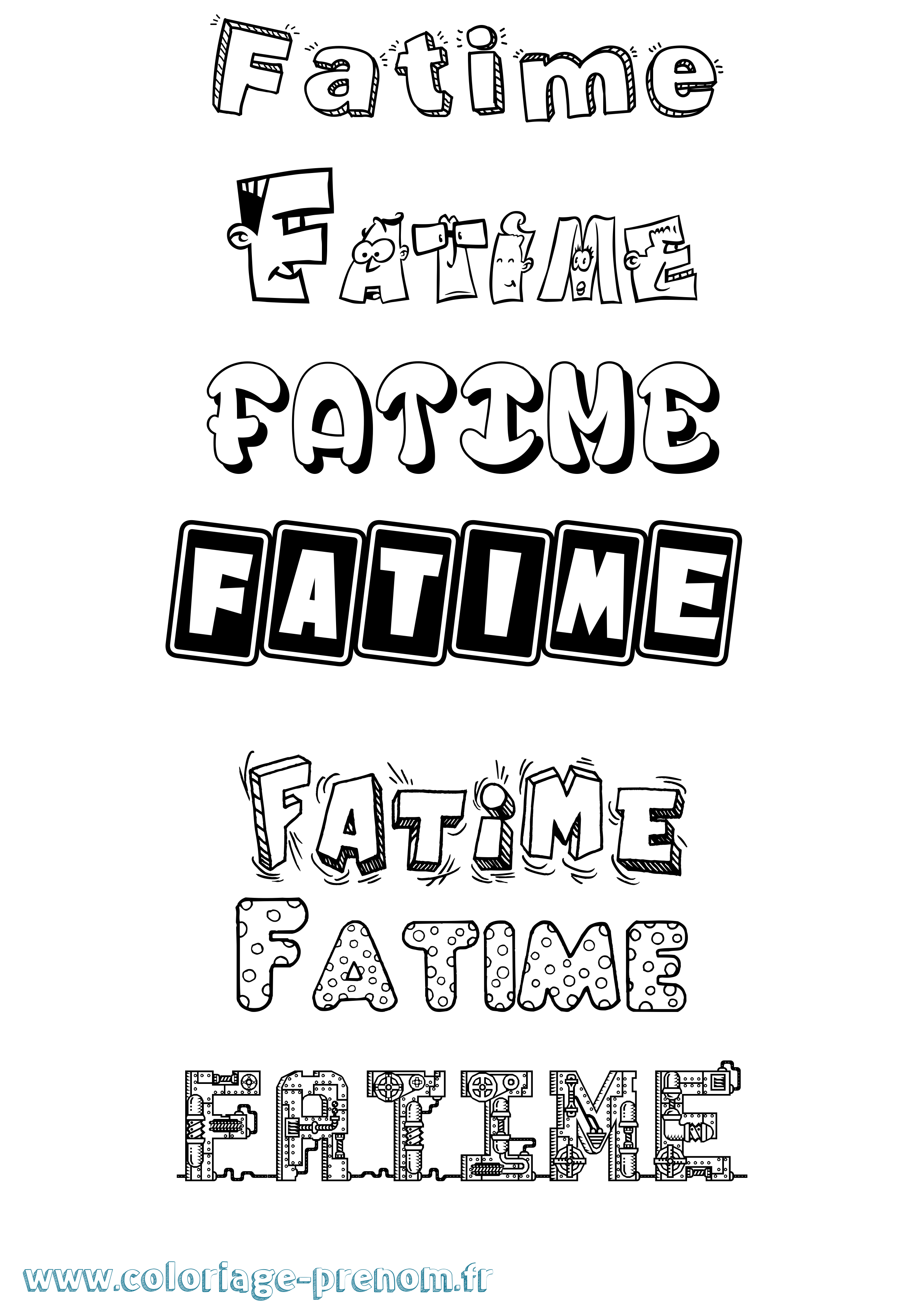 Coloriage Fatime Fun Coloriage prénom Fatime Fun