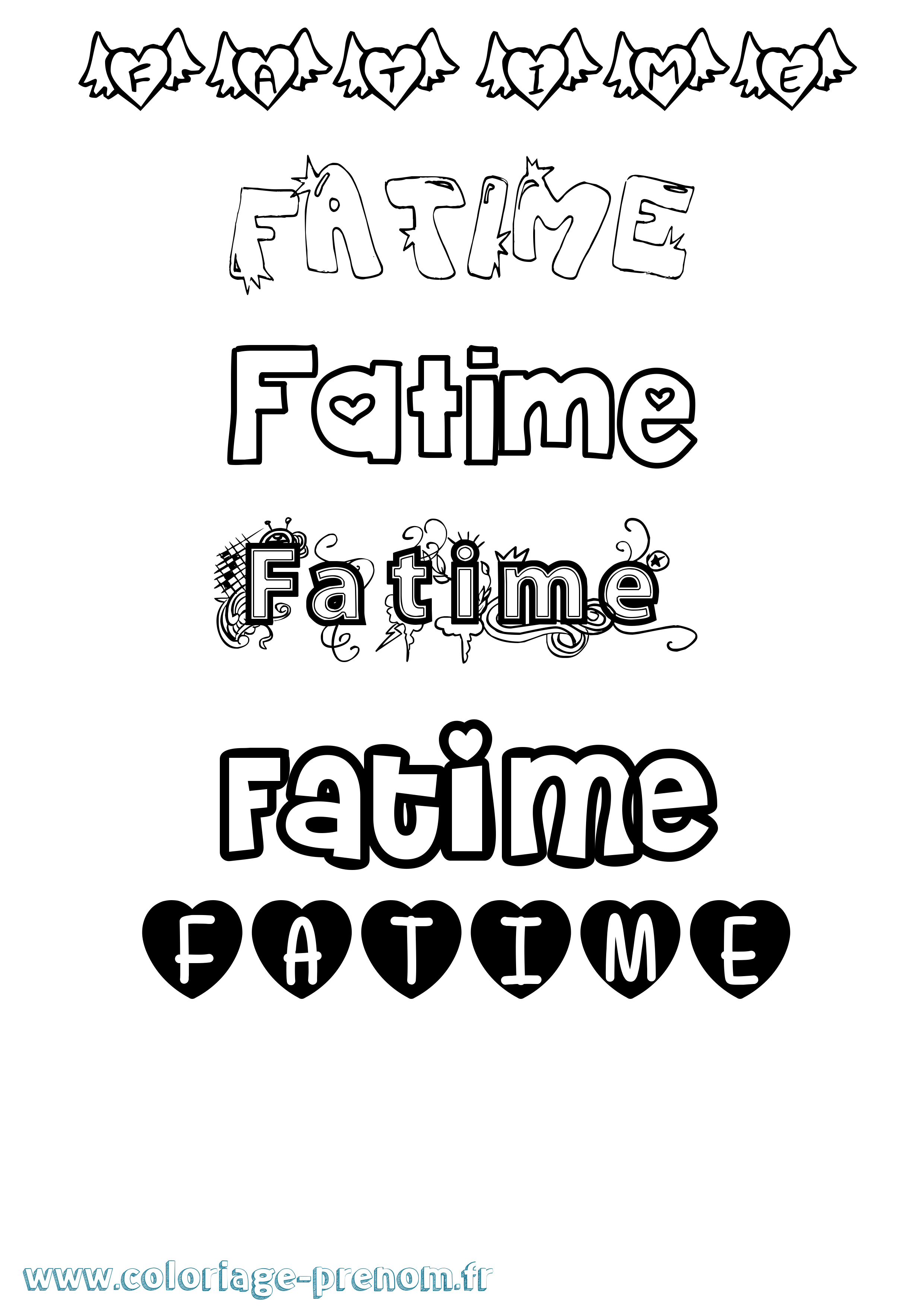 Coloriage Fatime Girly Coloriage prénom Fatime Girly